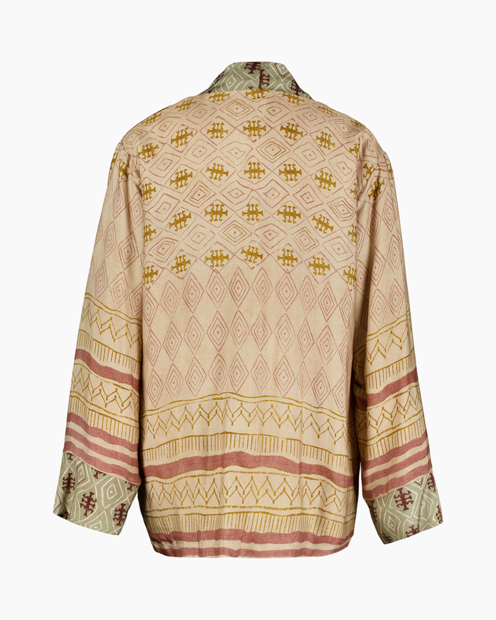 kimono, jas kimono, patroon geometrisch, roze pastel, lange mouwen, button-up, hemd, gebloemd, lange mouwen, pastel