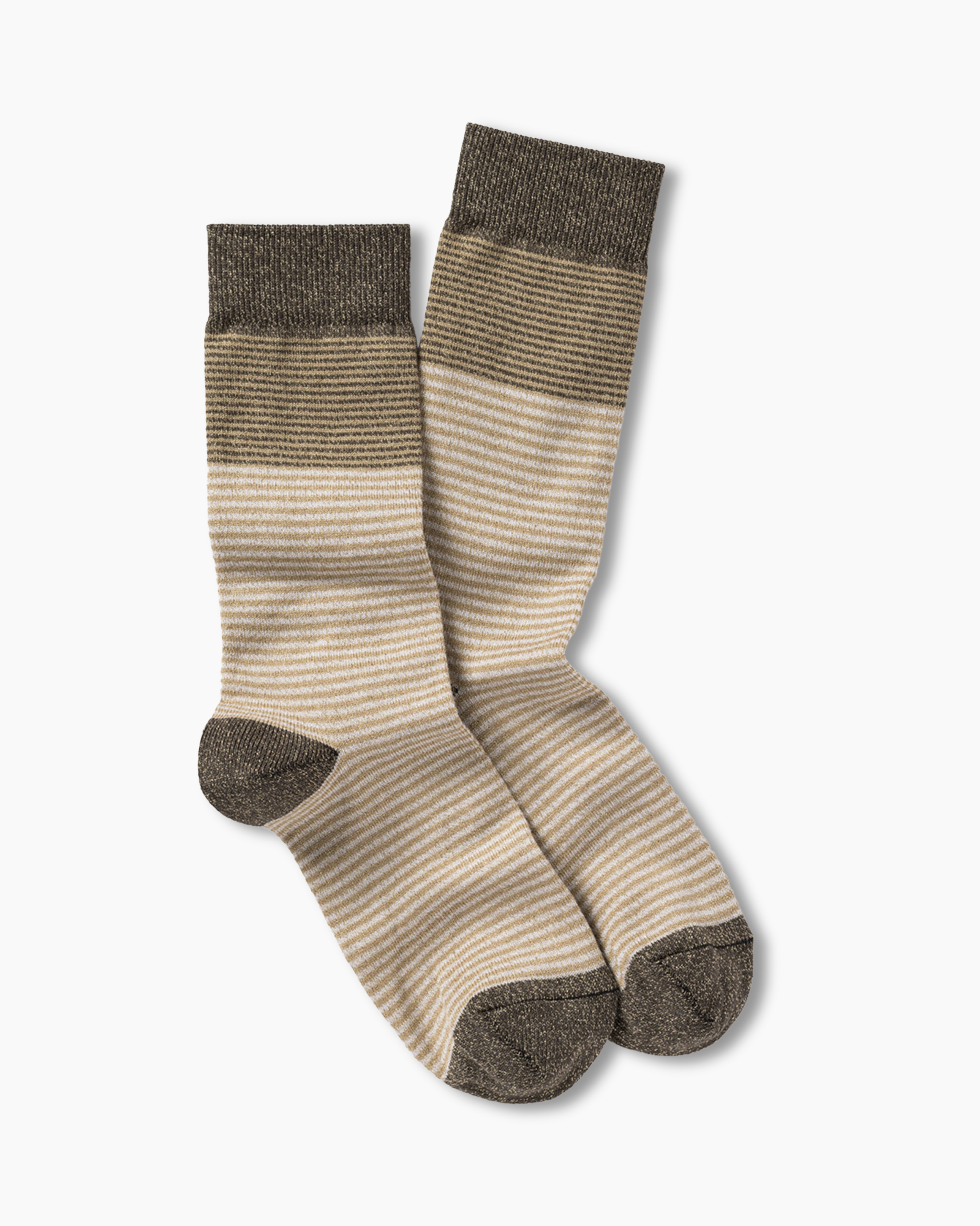sokken, gestreept, gebreid, beige, bruin