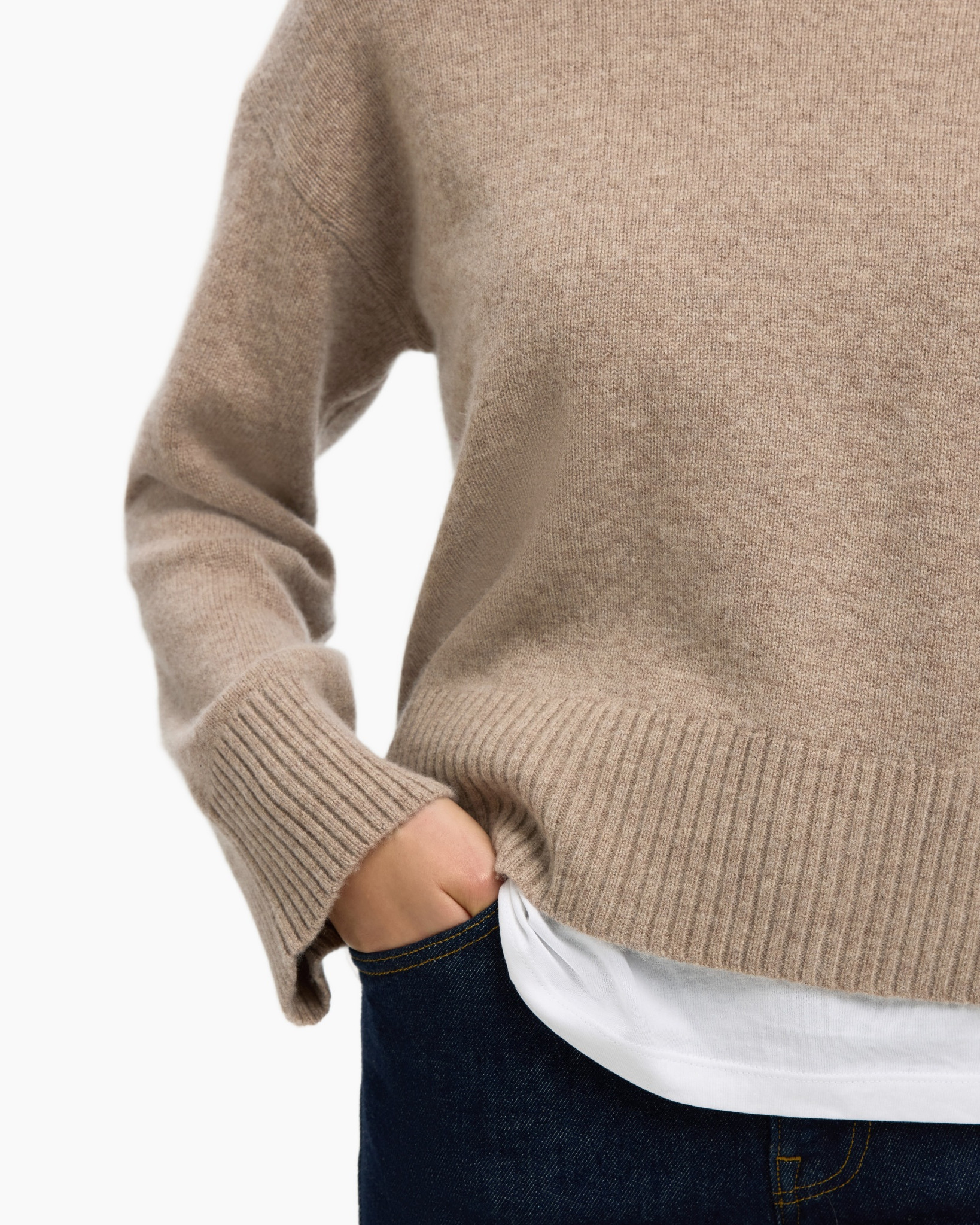 Trui Cille Cashmere Blend Ls Knit O-n Beige