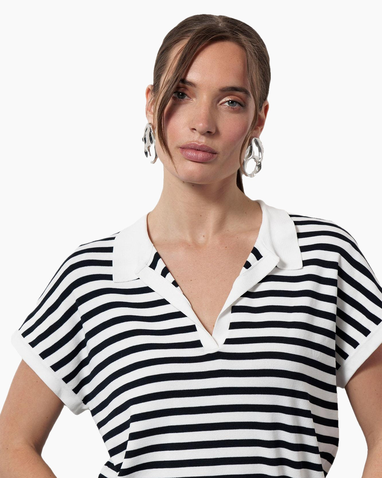 Pullover Drew Stripe Ssl Pullover Ecru