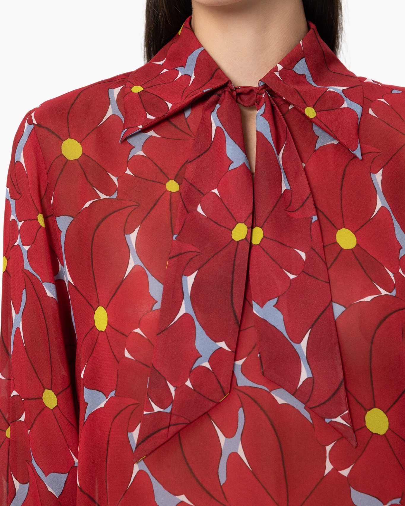 Blouse, Shirt, Pattern, Scarf, Formal Wear