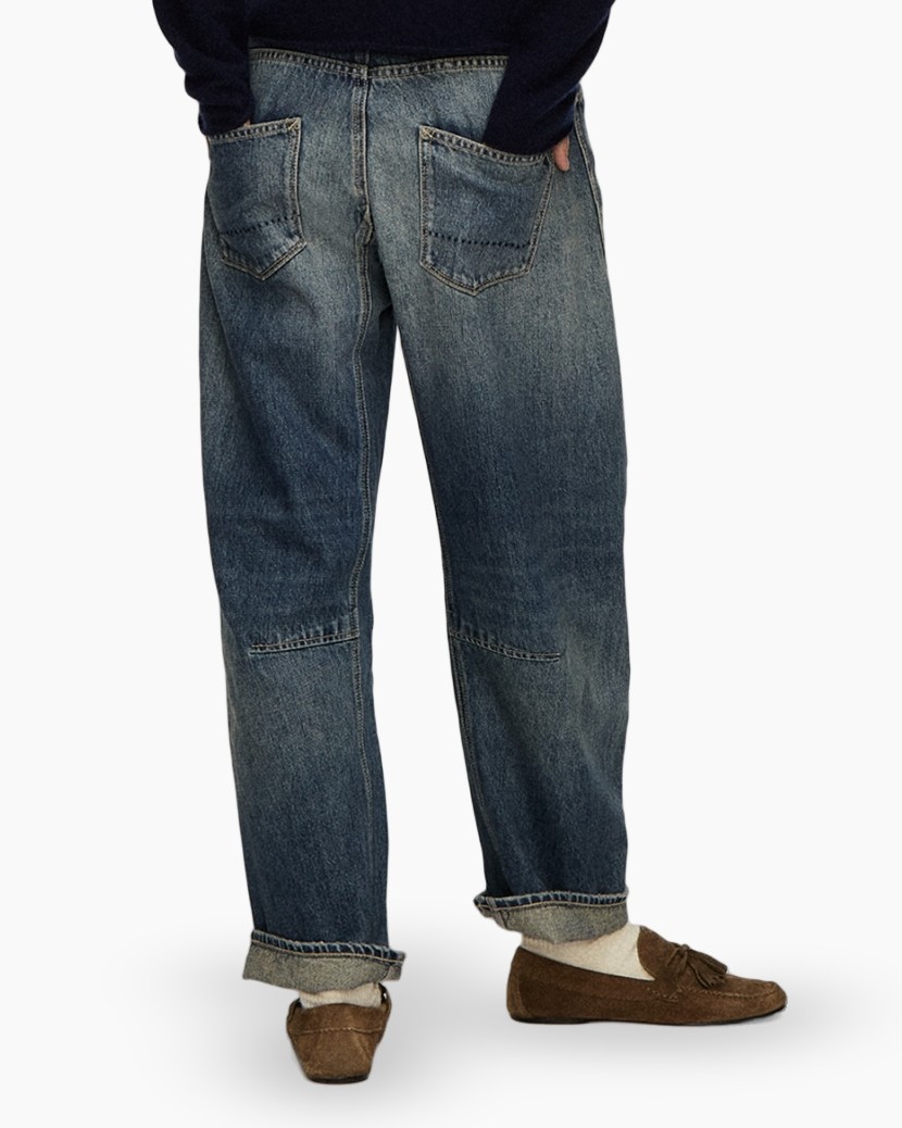 Spijk jeans,  Denim,  Patchzakken,  Versleten,  Lossere pas