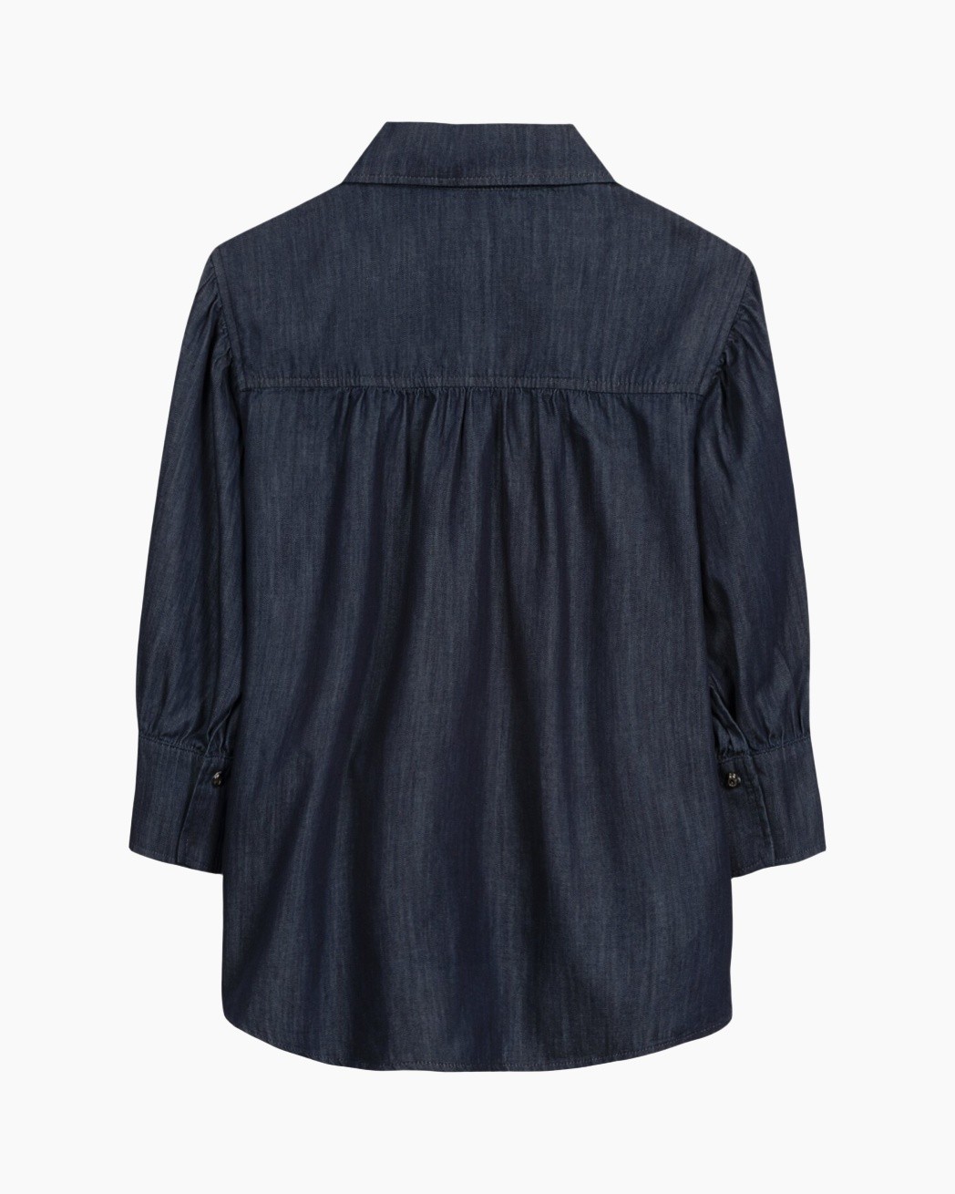 shirt, denim, denim shirt, lang shirt?, back view
