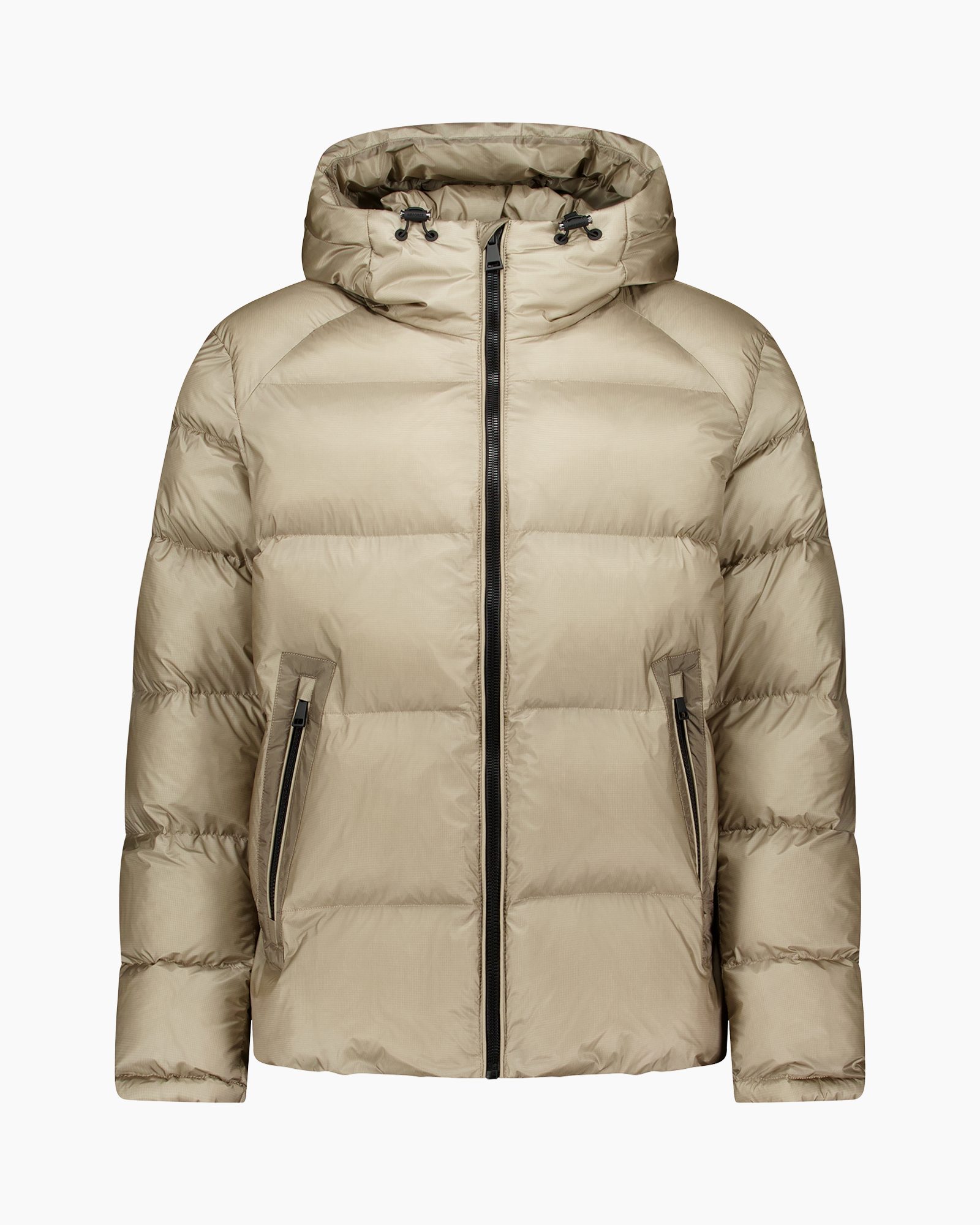 jassen dunne, puffer jas, met kap, ritssluiting, beige
