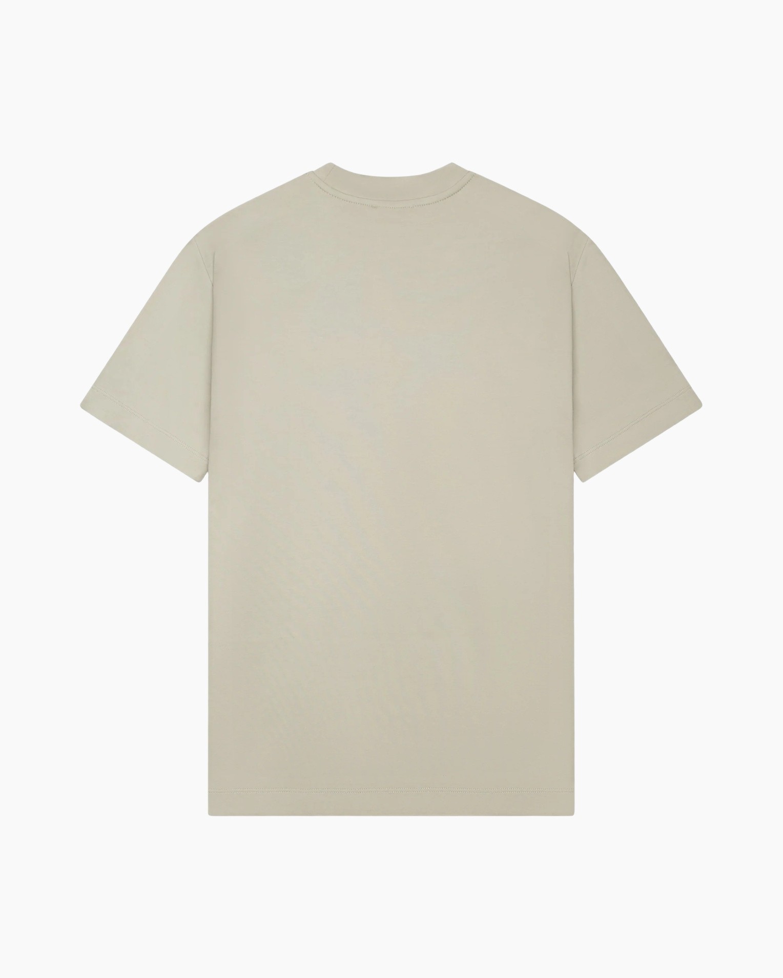 t-shirt, korte mouw, beige, kraagloze ronde hals, effen