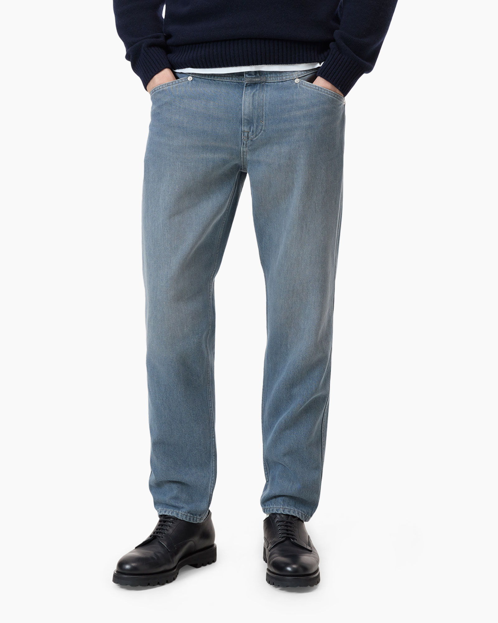jeans, blauwe denim, rechte pijp, casual broek, heren broek