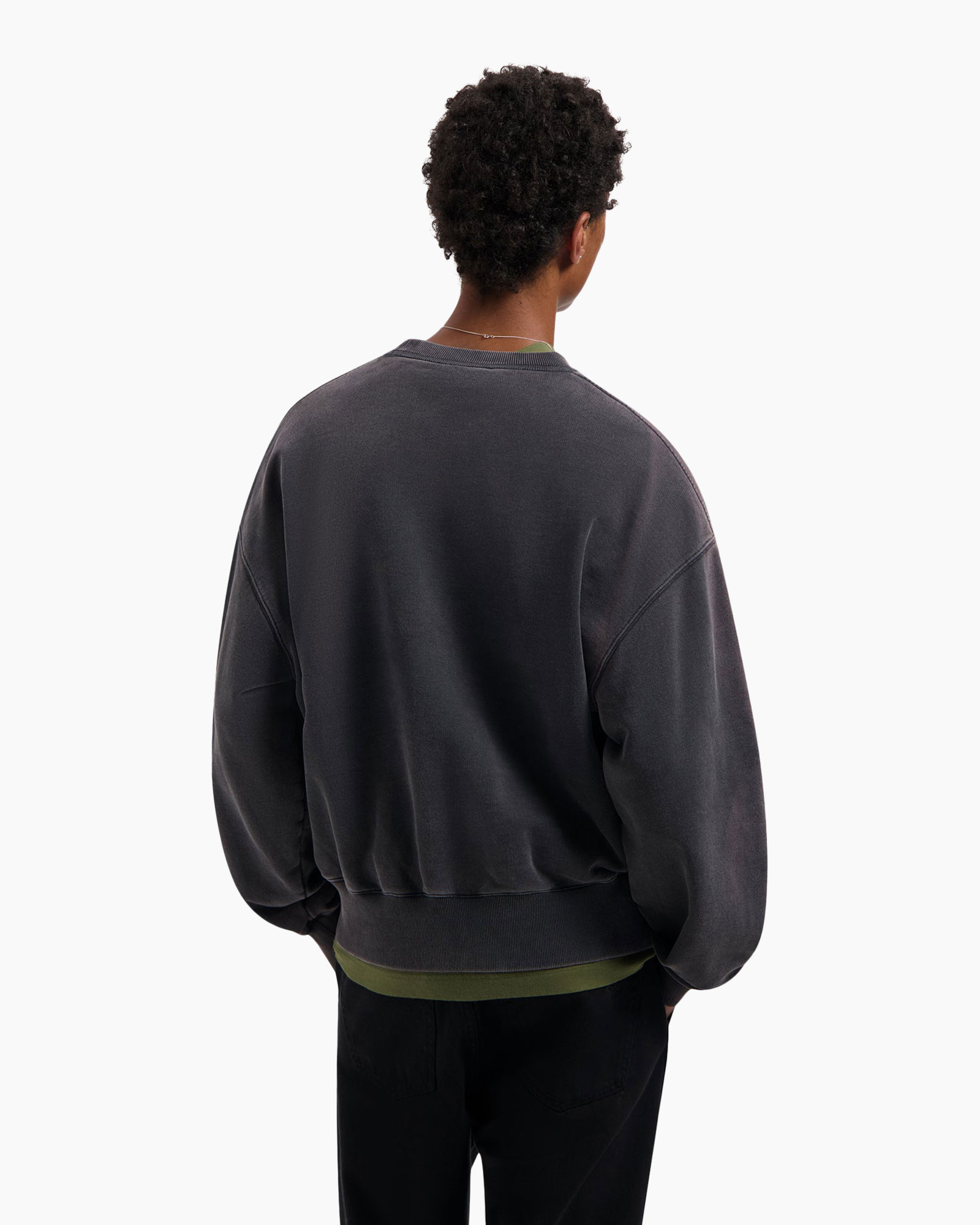 Sweater Washed Signature Boxy Grijs