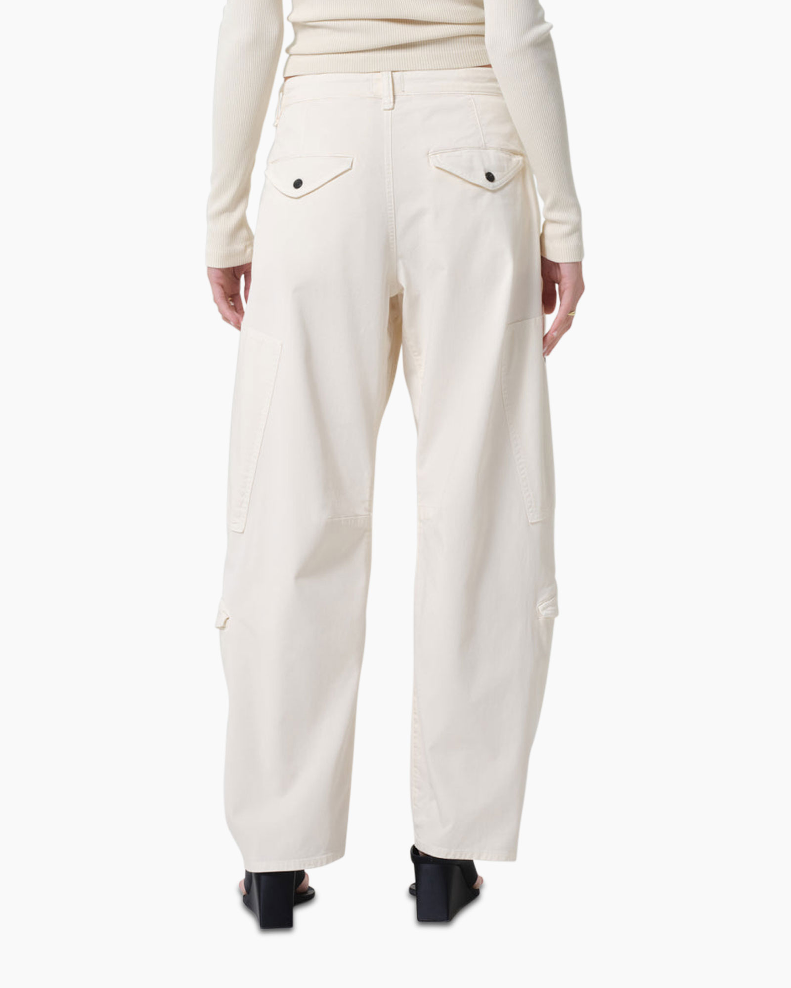 pants, cargo pants, beige, high-waist, buttoned pockets