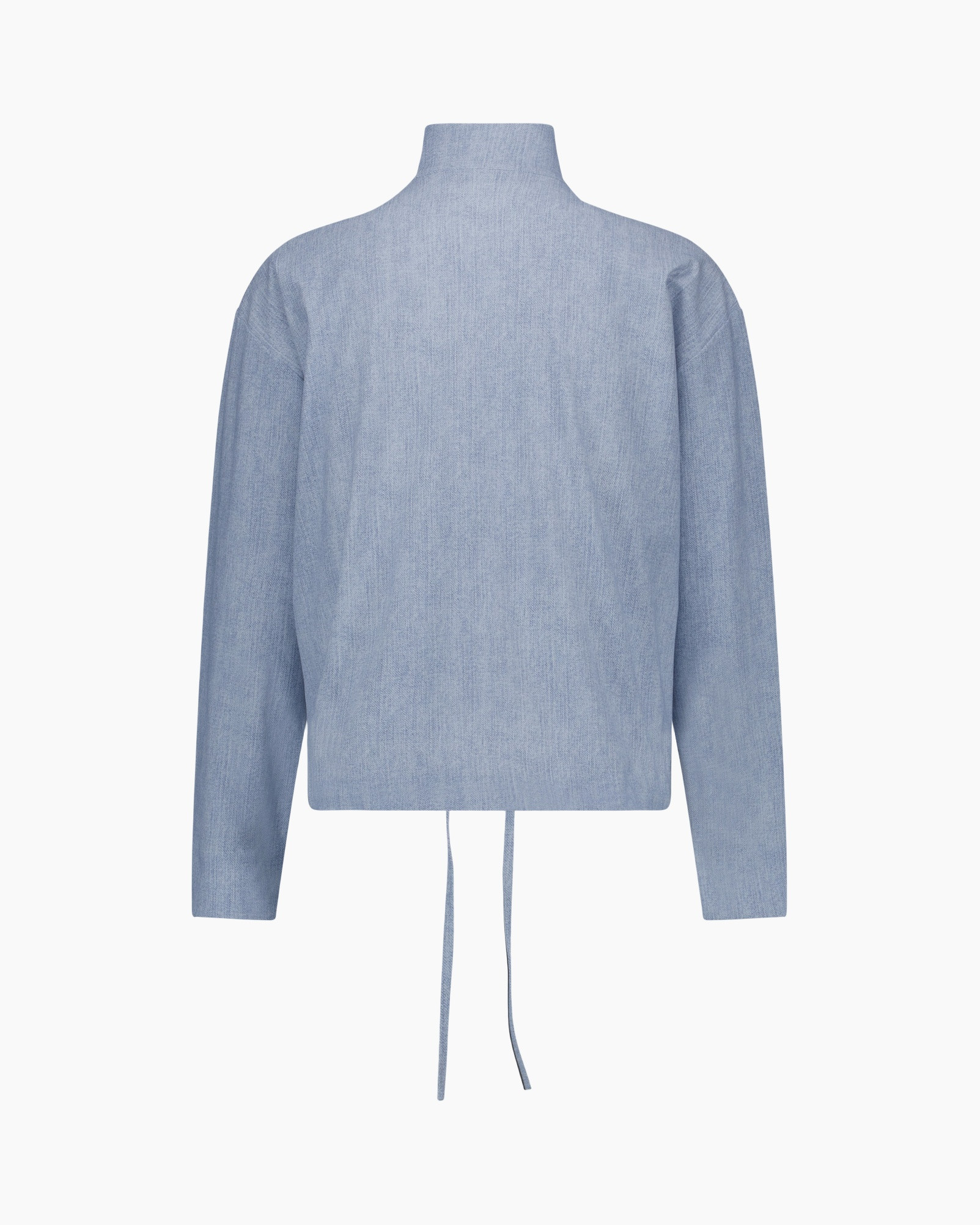 top, langaansleeves, lichtblauw, linnenlook, touwtjes