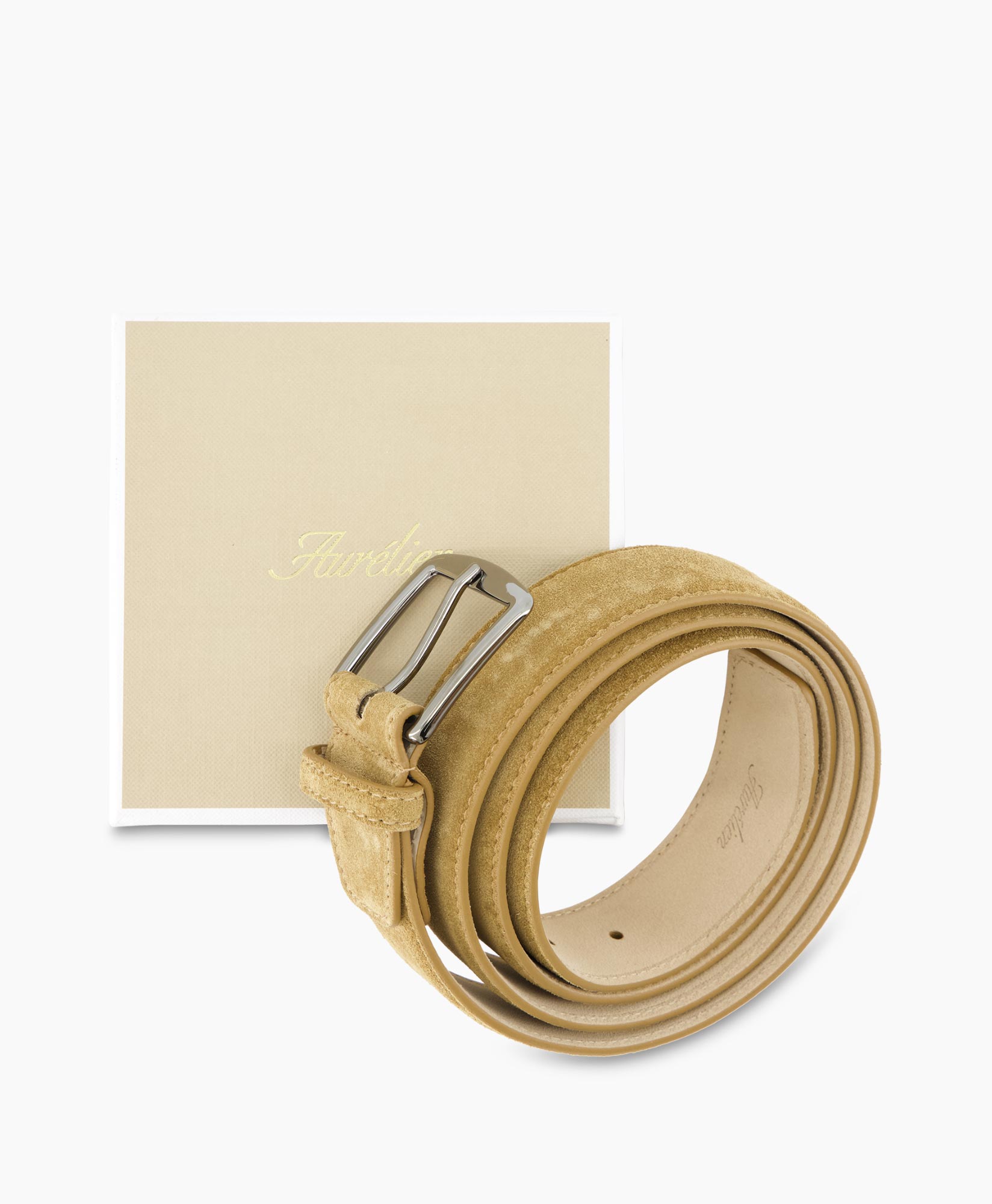 Aurelien Riem Suede Belt Beige