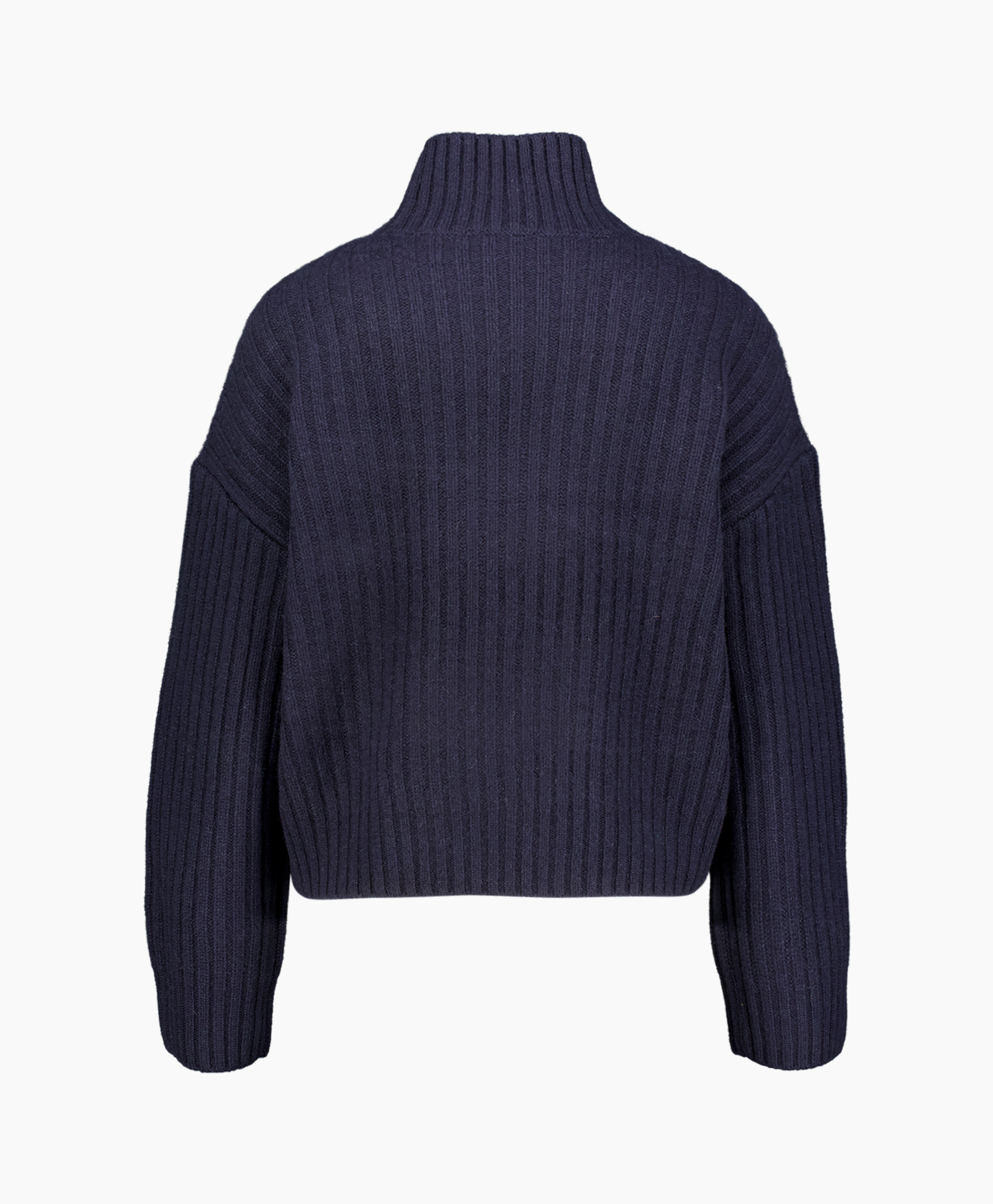 gebreide trui, turtleneck, kabelbrei, donkerblauw, lange mouwen