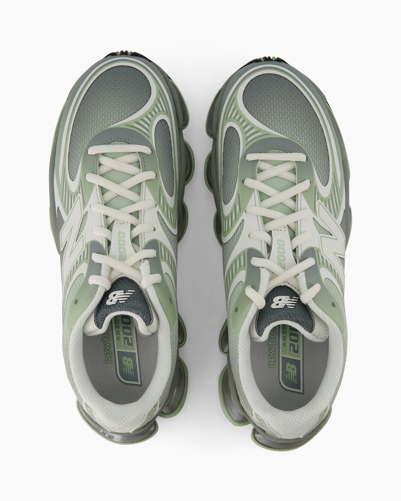 sneakers, sportschoenen, gaas/bovenkant, groen, veters
