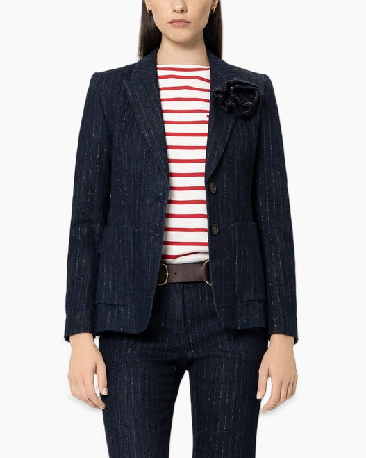 blazer, marineblauw, streeppatroon, pieklaplus, riem