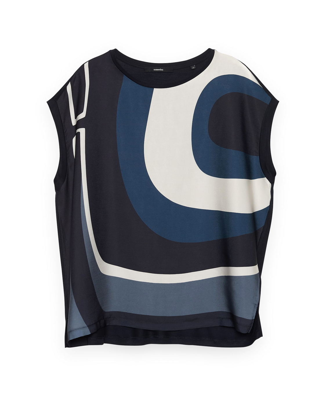 Someday Top Kiebo Print Blauw