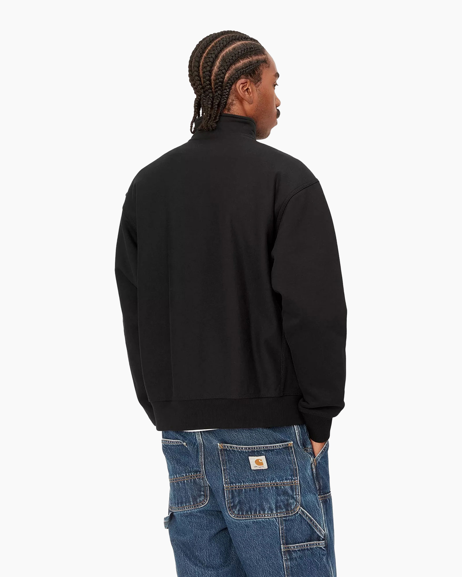 Sweater Half Zip American Script Zwart