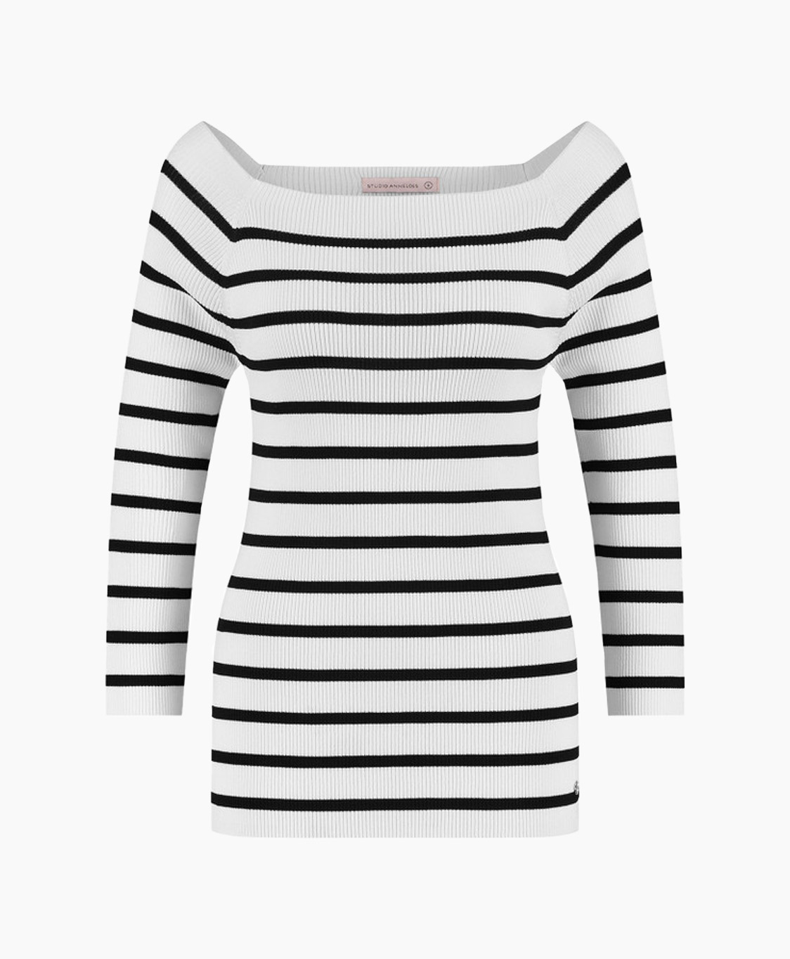 Studio Anneloes Pullover Diede Stripe Bootneck Pul Wit