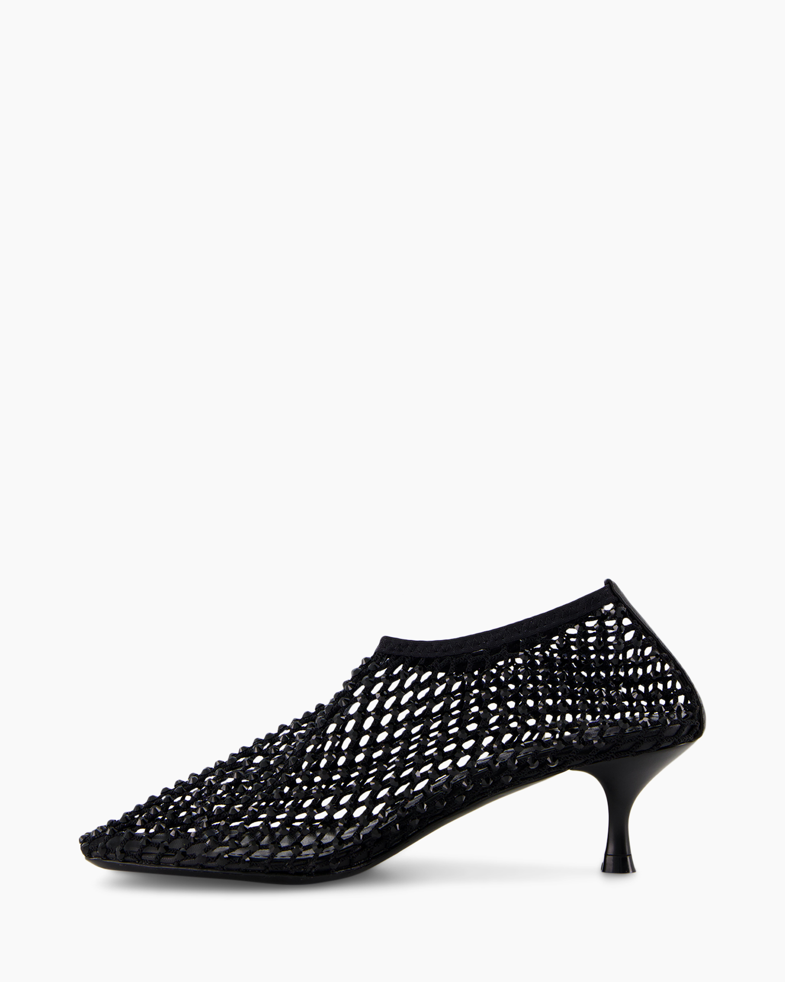 net, hielmid, gewoven, mule, zwart