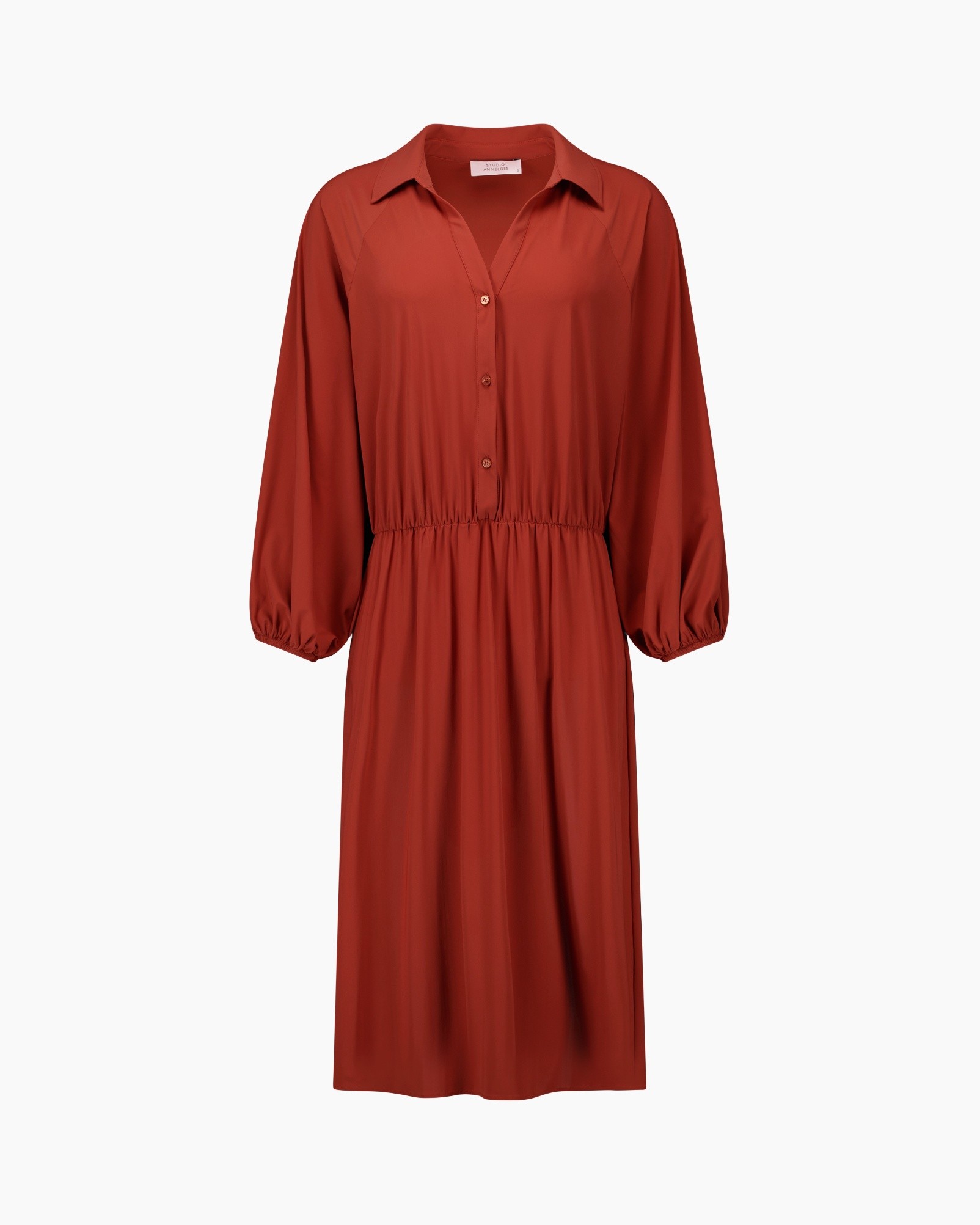 jurk, overhemdjurk, langebom, knopenvoorzijde, elastische taille