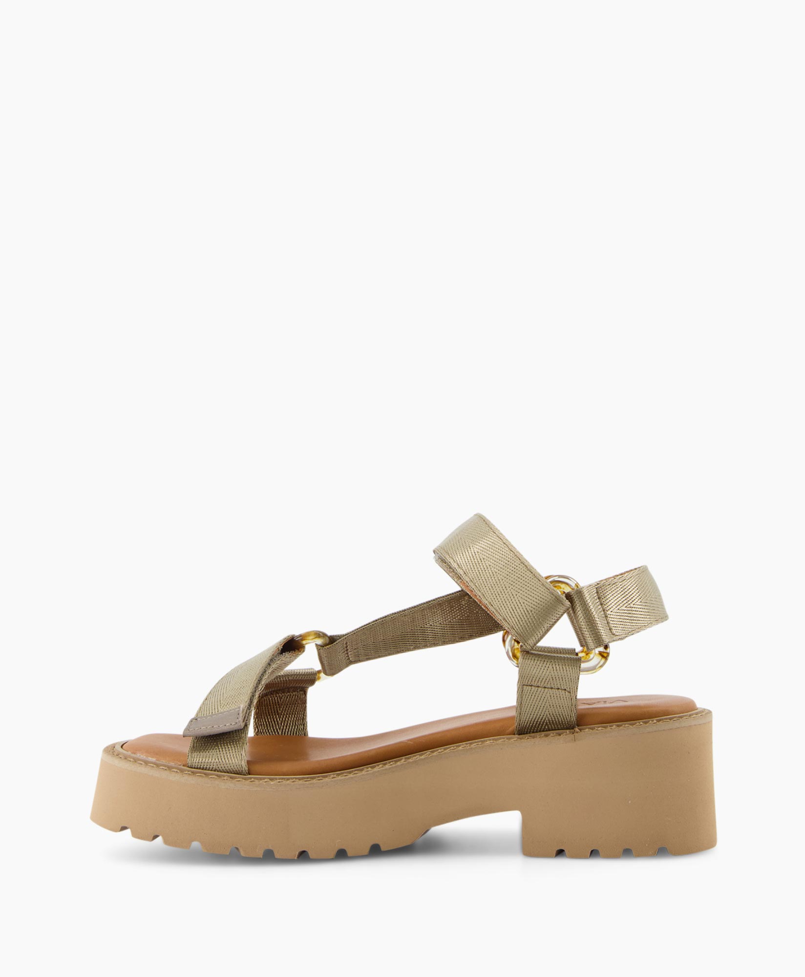 Via Vai Sandaal Met Hak Teddy Beige