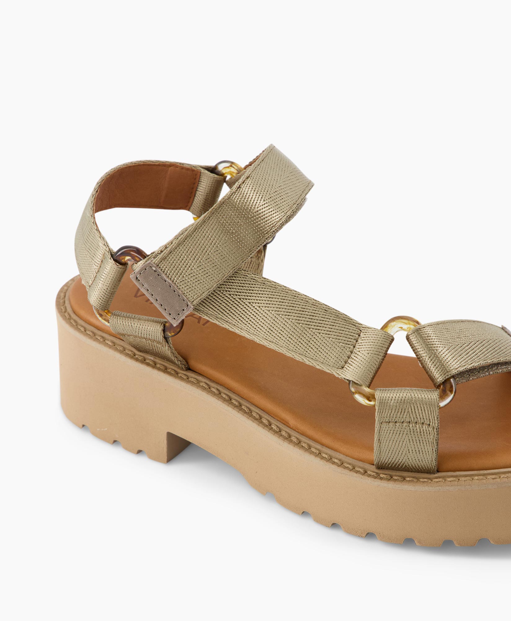 Via Vai Sandaal Met Hak Teddy Beige