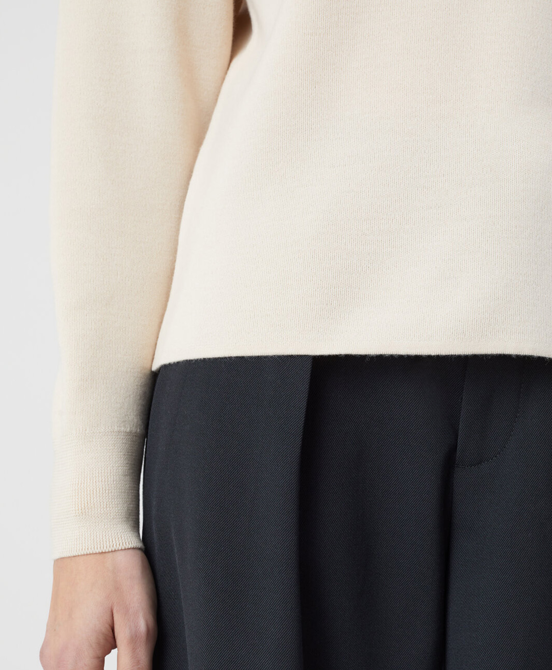 Closed Pullover Crew Neck Henley Beige