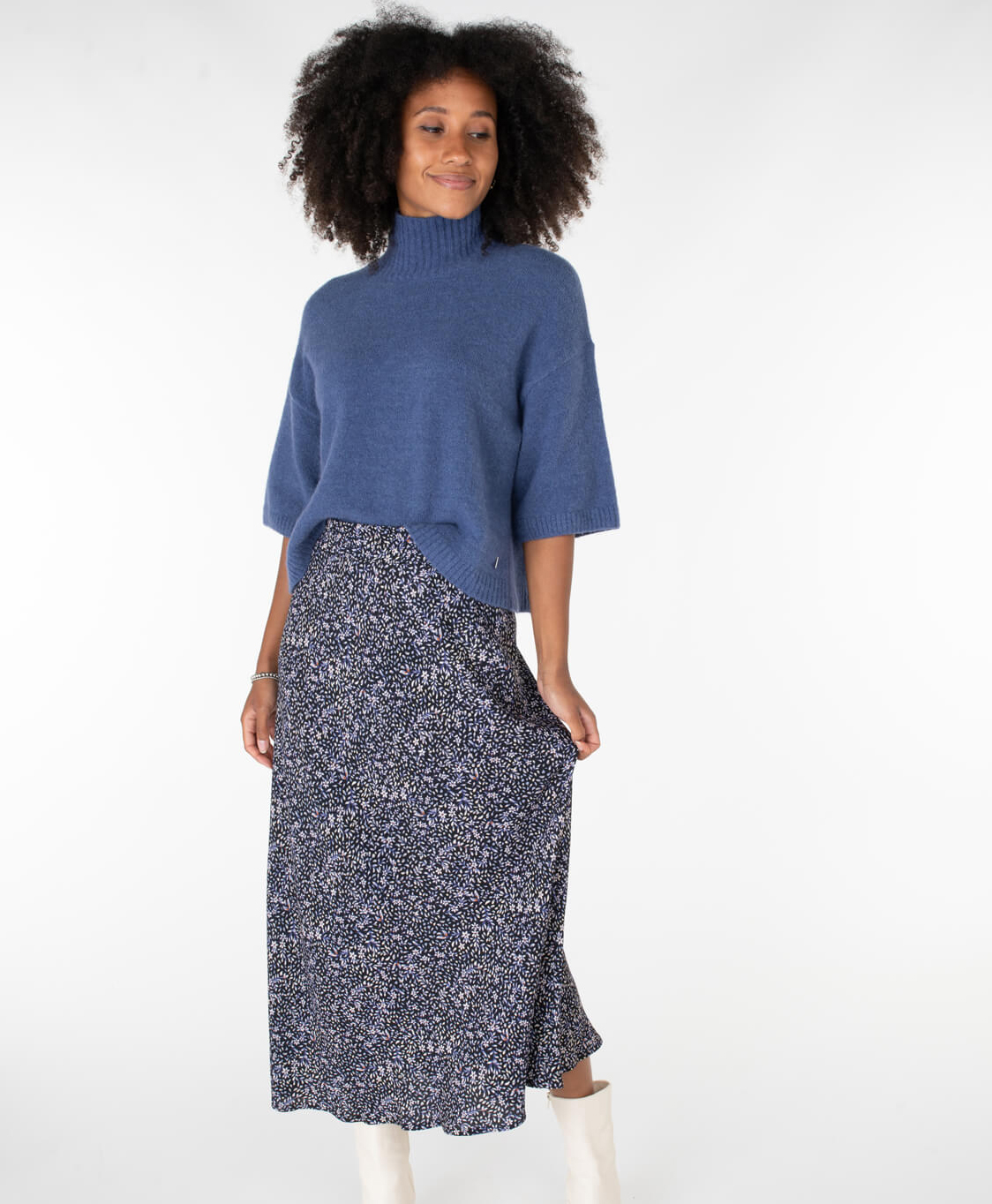 Anna Van Toor Rok 51a03-02593 Donker Blauw
