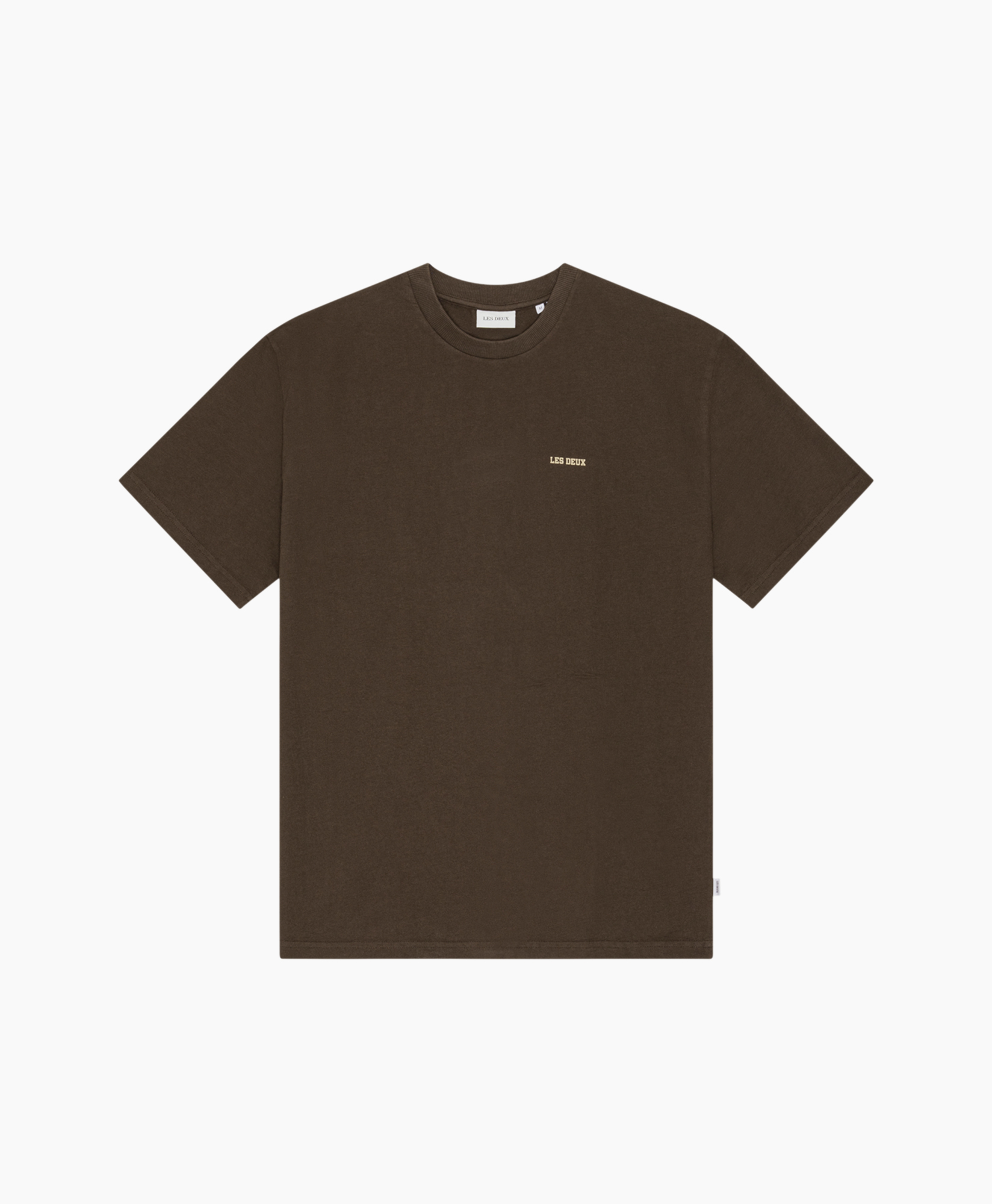 T‑shirt, bruin, kortmouw, rond hals, kleine logo