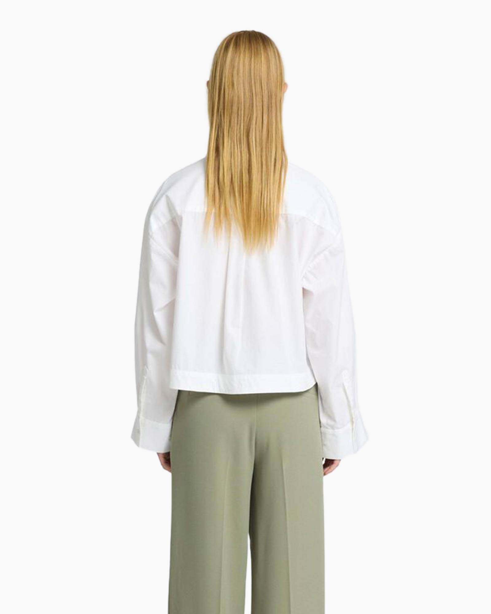 Blouse Astha Ls Cropped Boxy Shirt Noos Wit