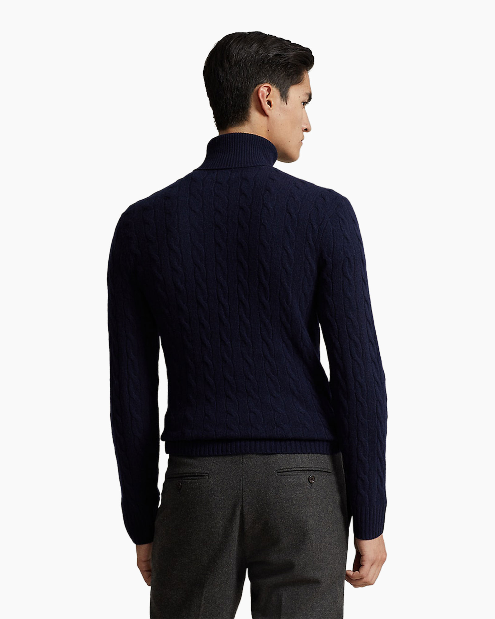 turtleneck, trui gebreid, kabelgebreid, marineblauw, pullover