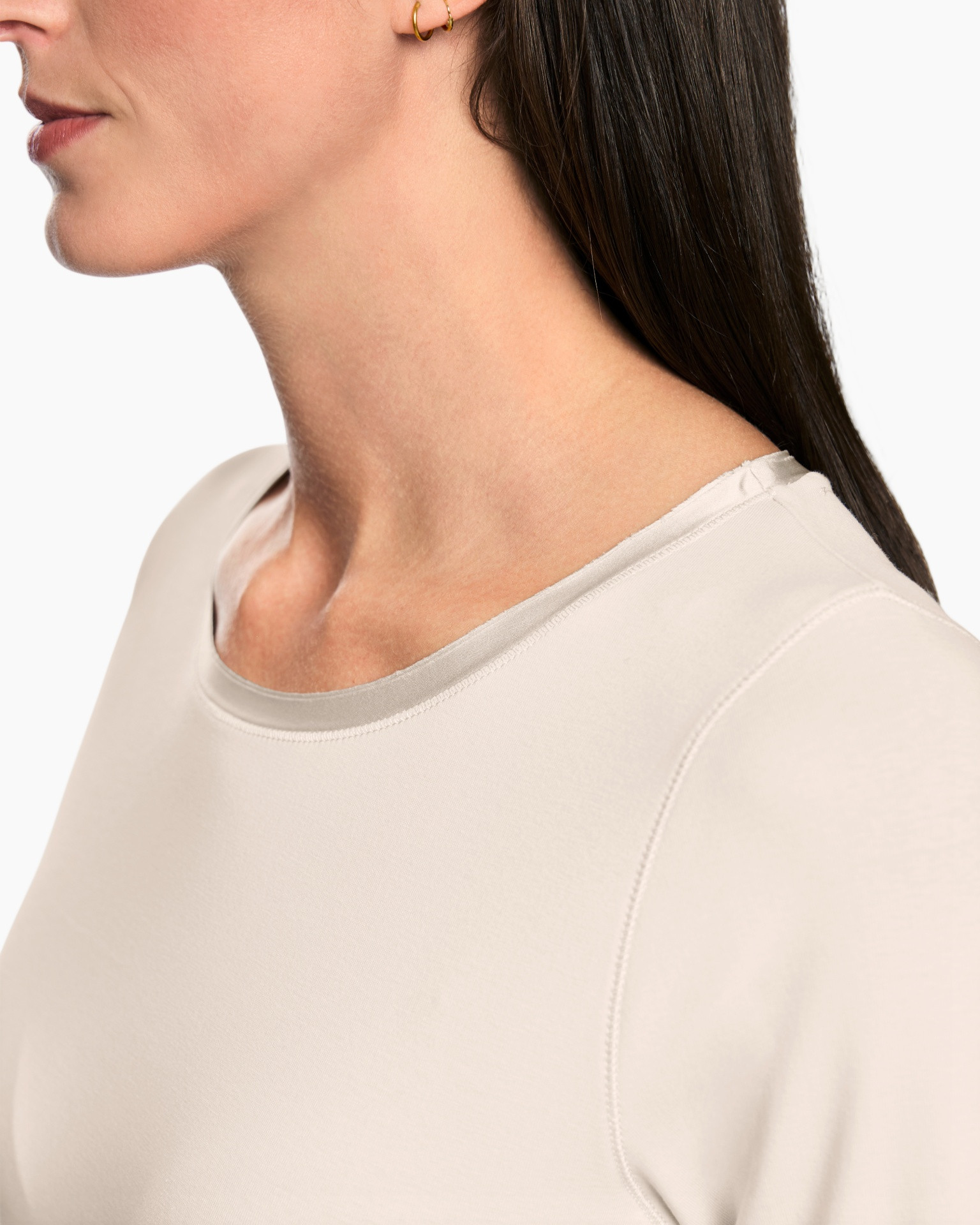 neck, crew-neck, top, beige, long-sleeve