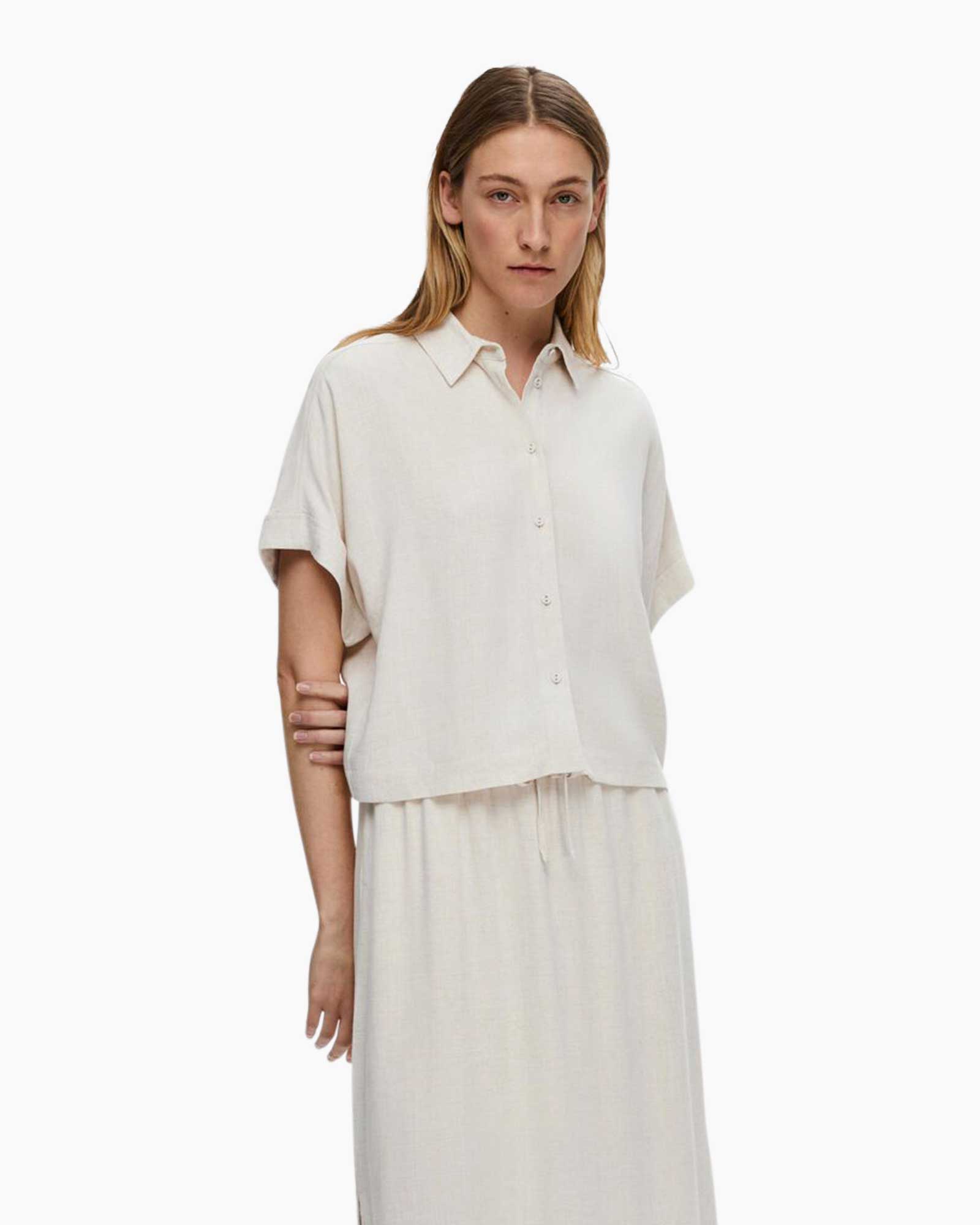 T-shirt Viva Ss Cropped Shirt Noos Zand