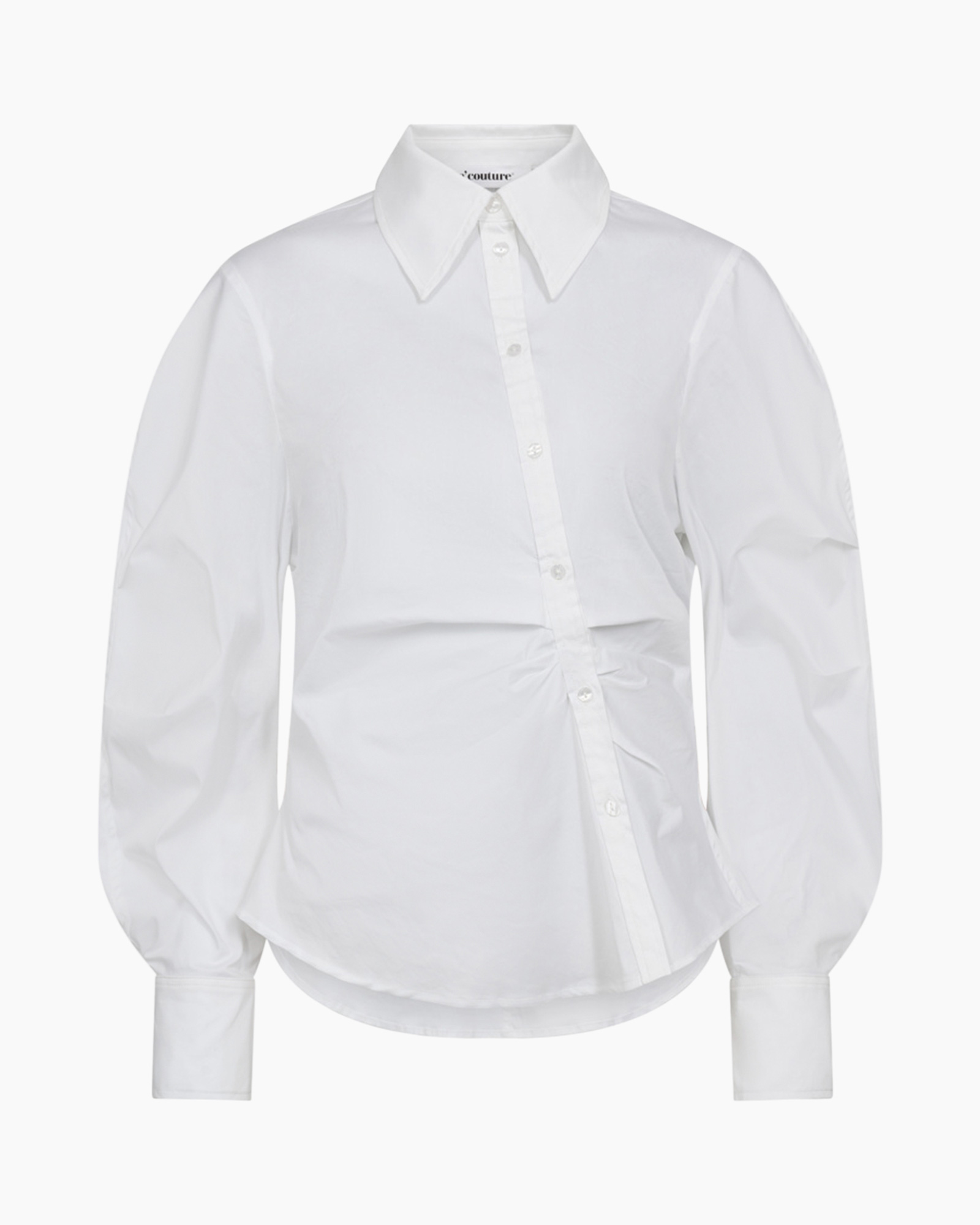 T-shirt Korte Mouw Sanna Asym Placket Wit