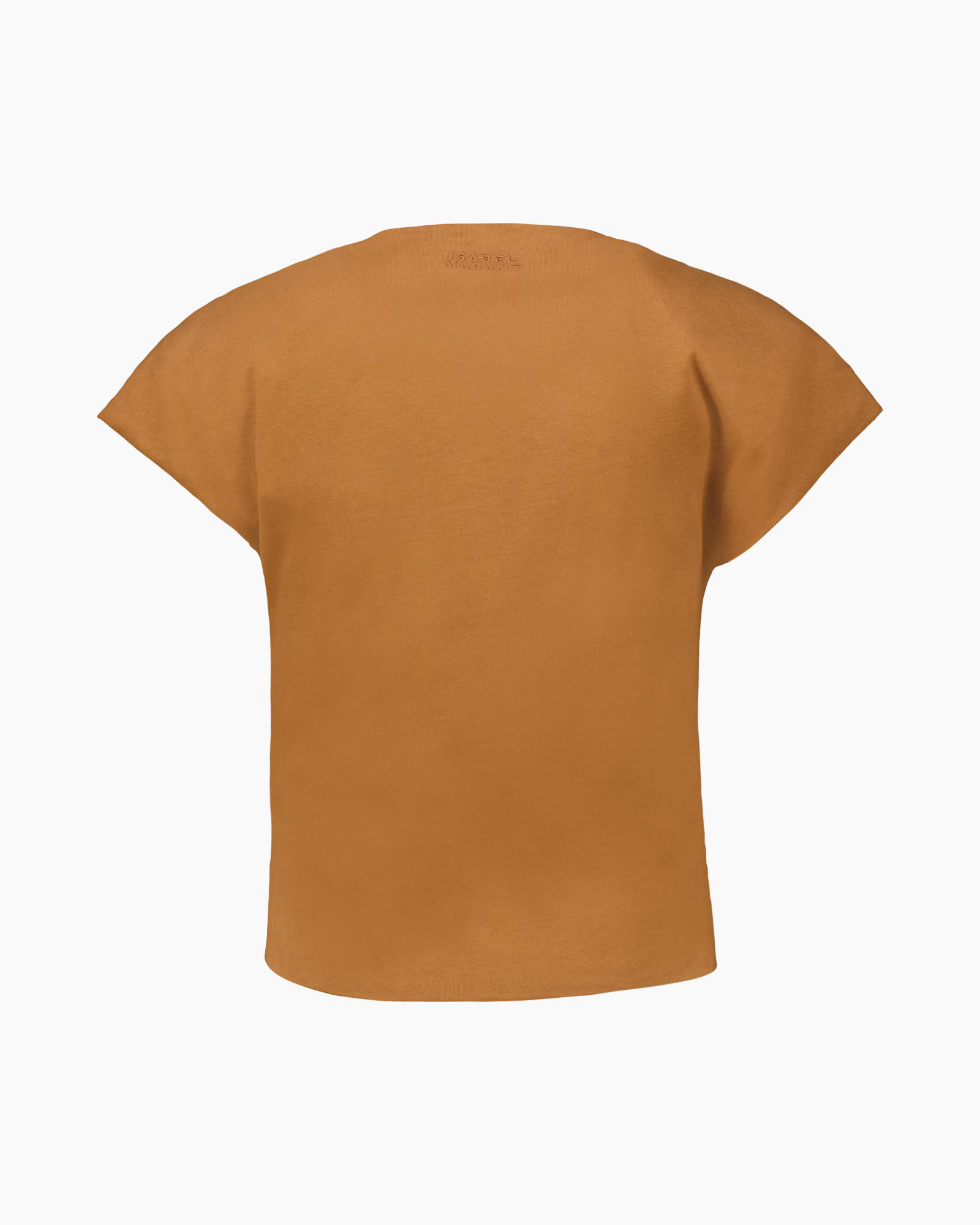 top, blouse, knoop, mouwloos, camel