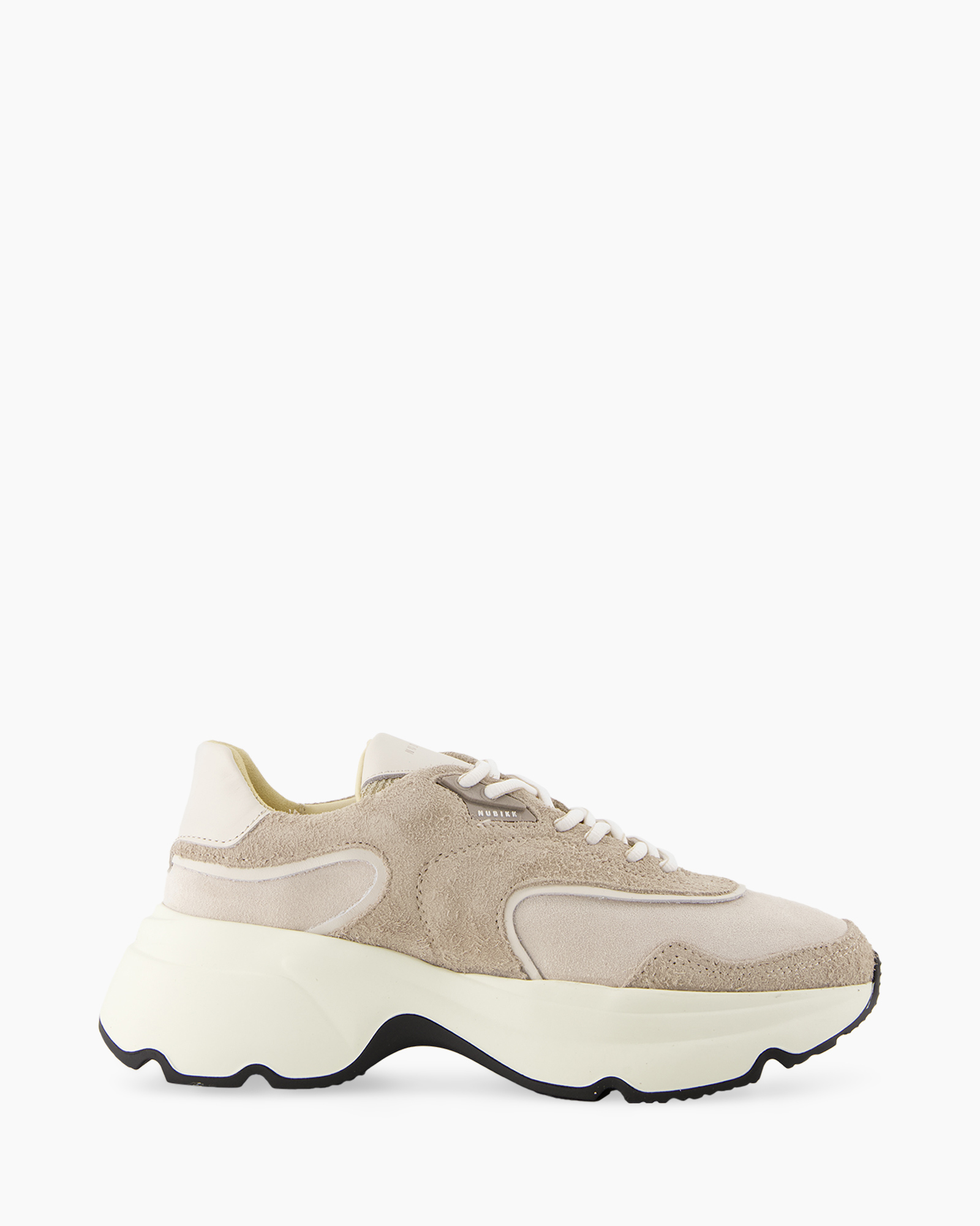 sneaker, chunky, beige, suede, veters