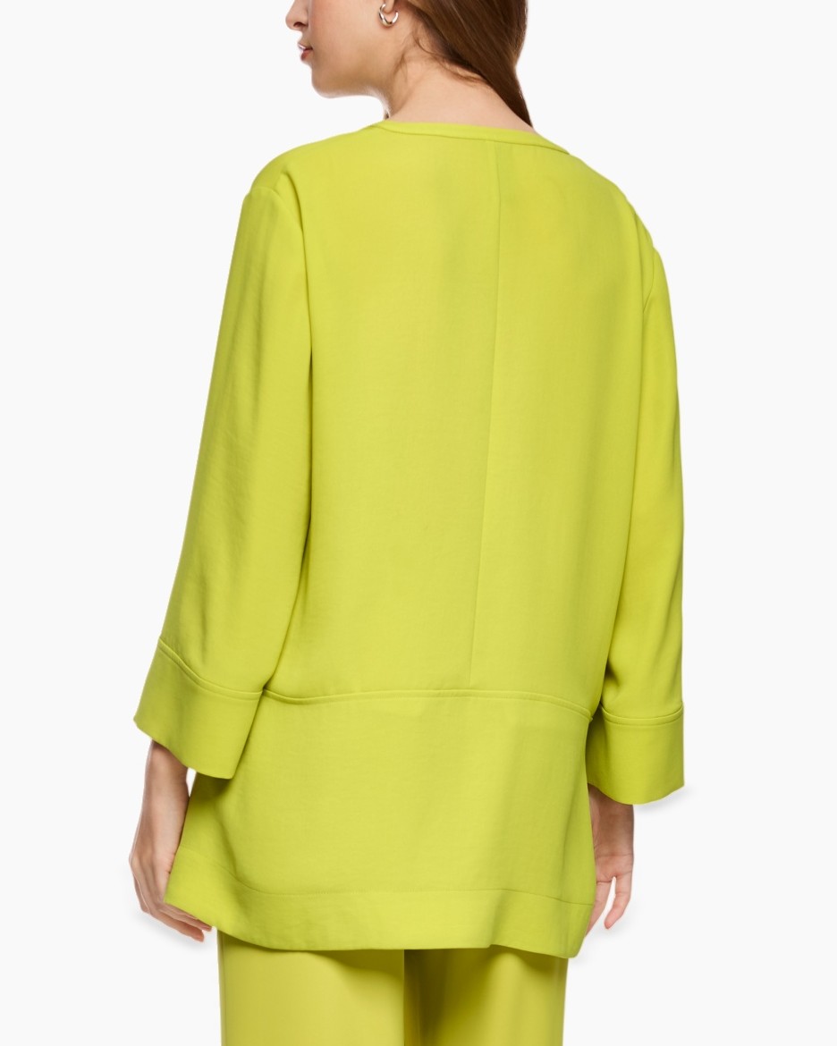 top, blouse, lime, losse pasvorm, lange mouwen