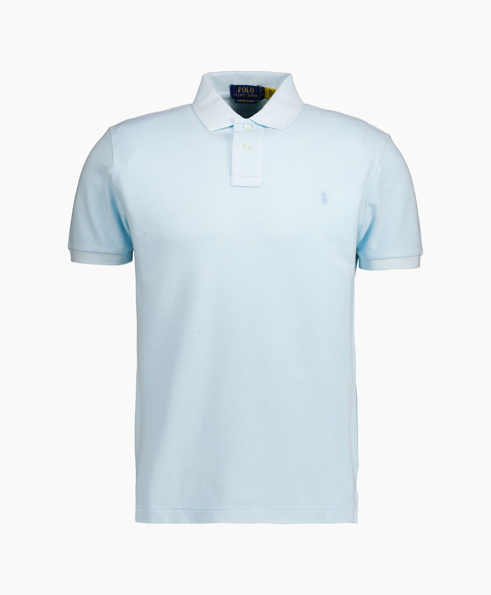 Polo Mesh Washed Licht Blauw