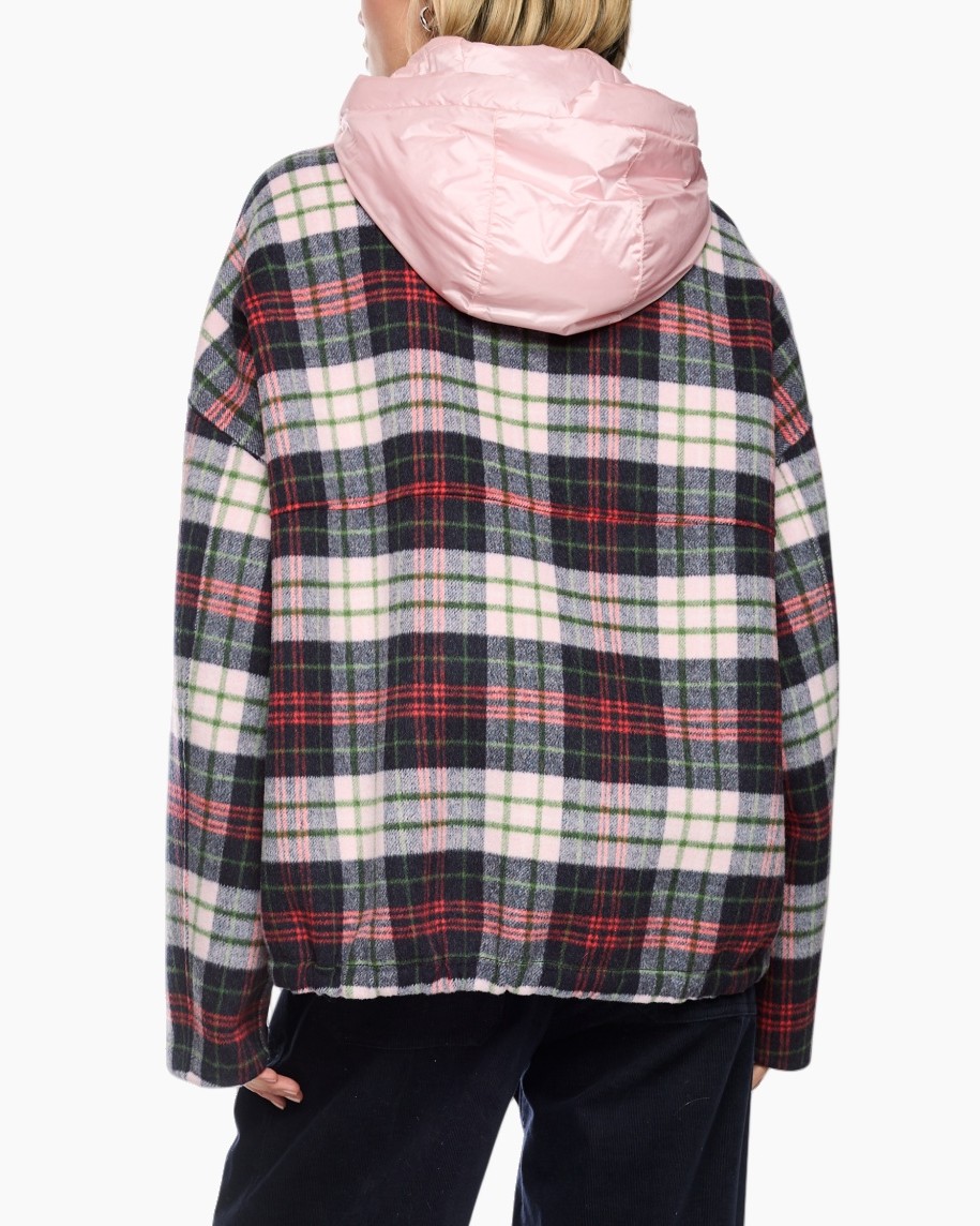 hoodie, jacke, plaid, grijs?, groene polo