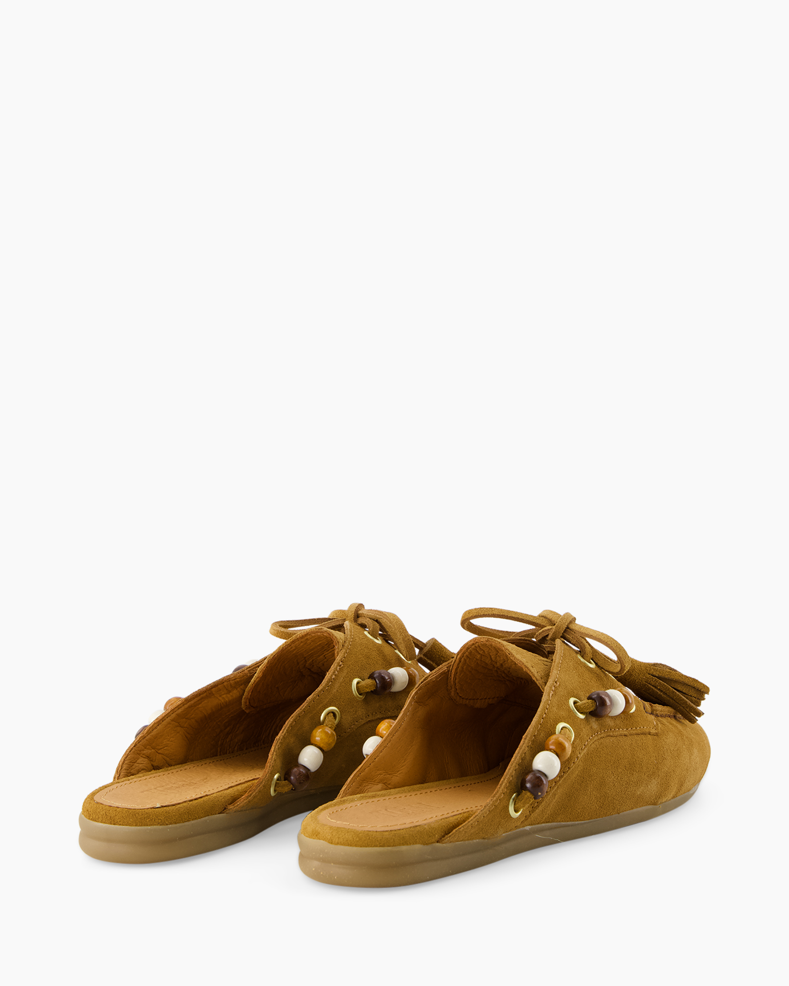 mocassins, slippers, obeads, suede, tan