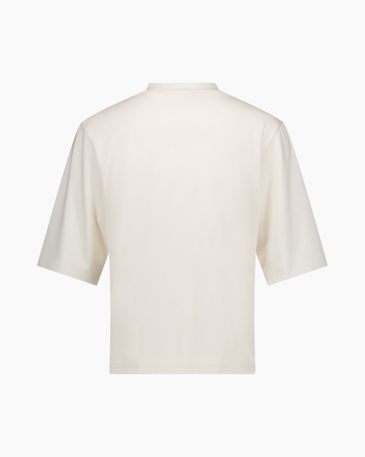 T-shirt, korte mouwen, crème, effen, rugview