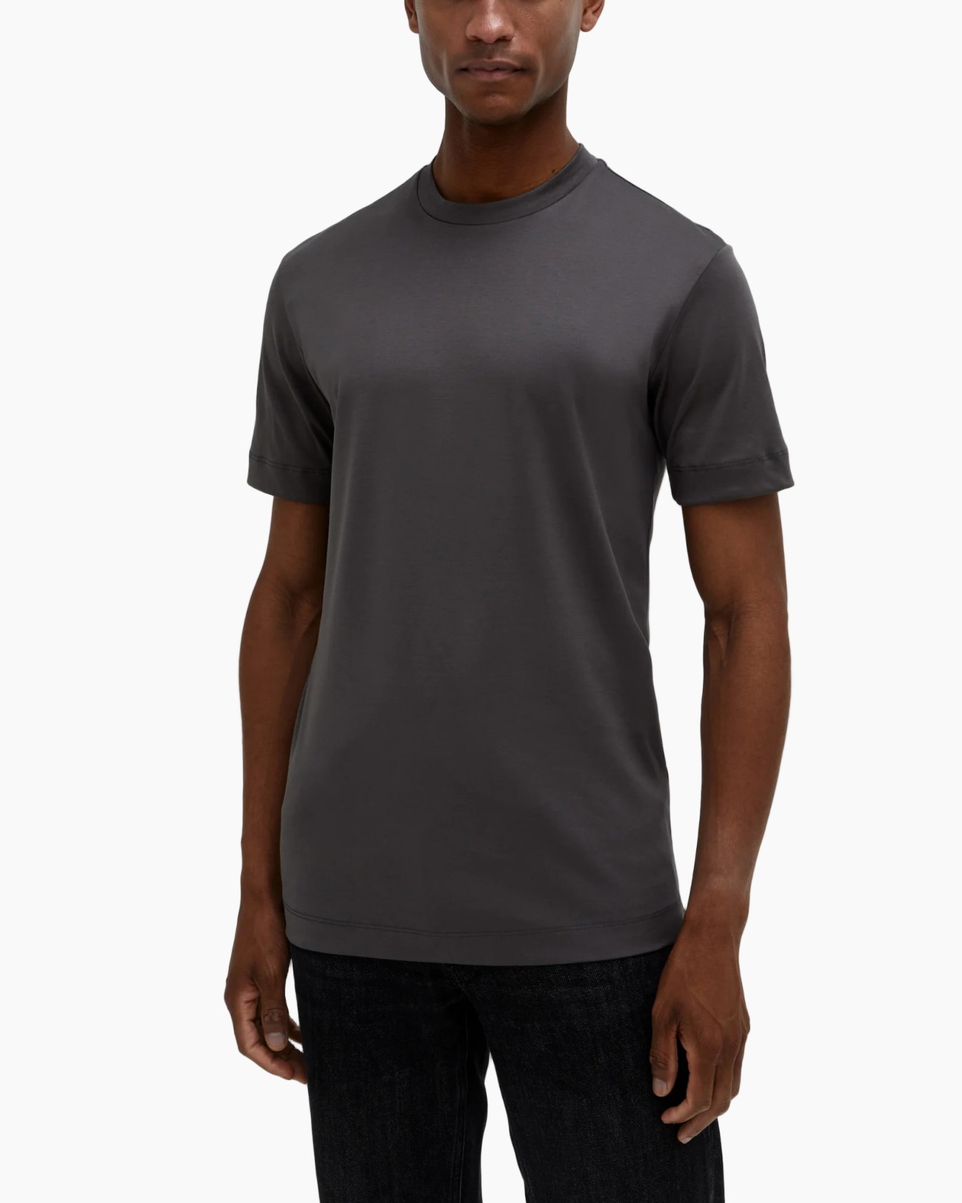 T-shirt Interlock Supima Donker Grijs