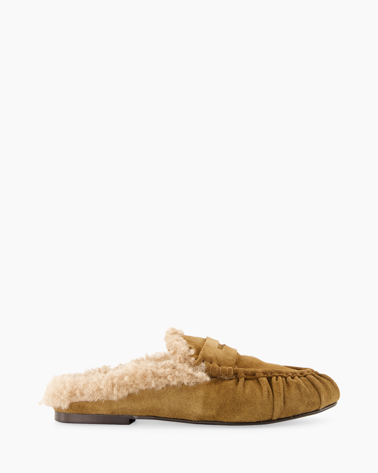 moccassin, schoenlap, shearling, huid, tan