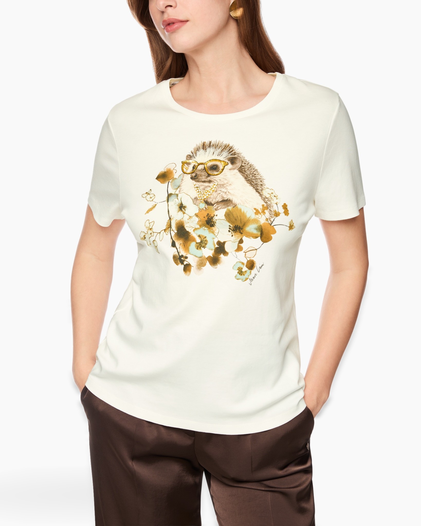 t-shirt, grafisch, wildlife, bloemen, dieren