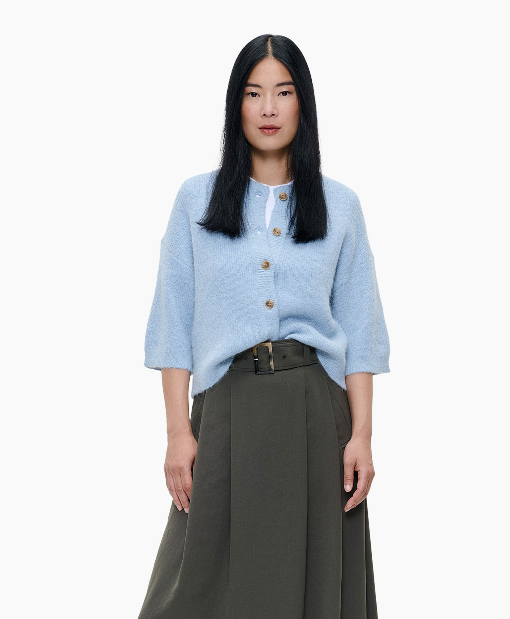 Vest Alpaca Short Sleeve Blauw
