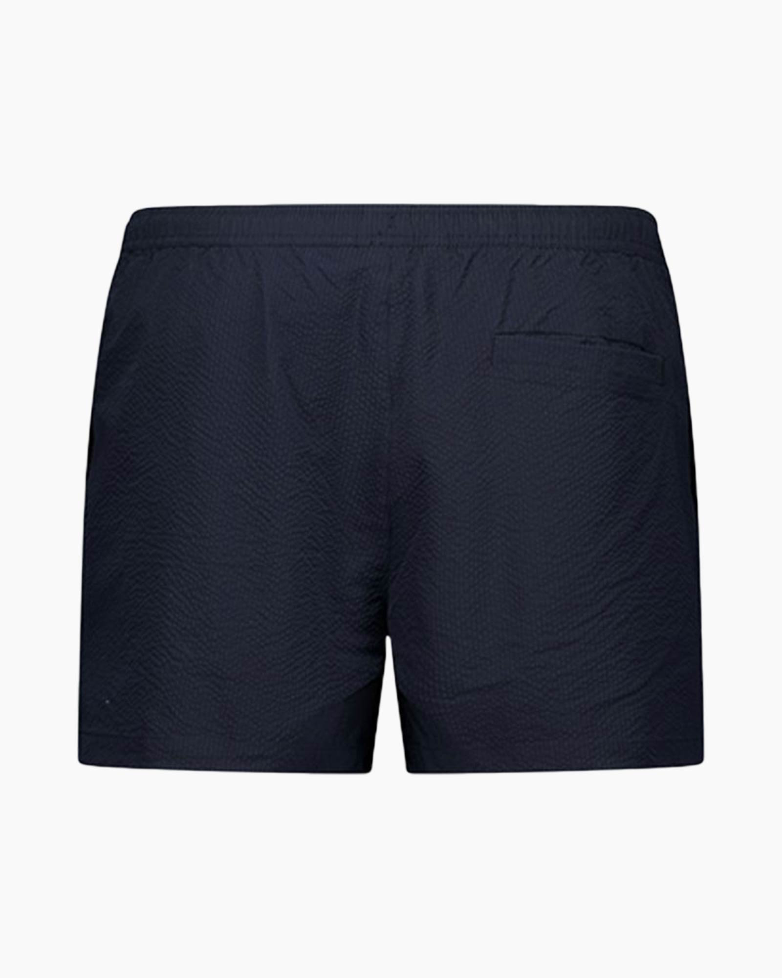 Short Seersucker Swimshort Donker Blauw