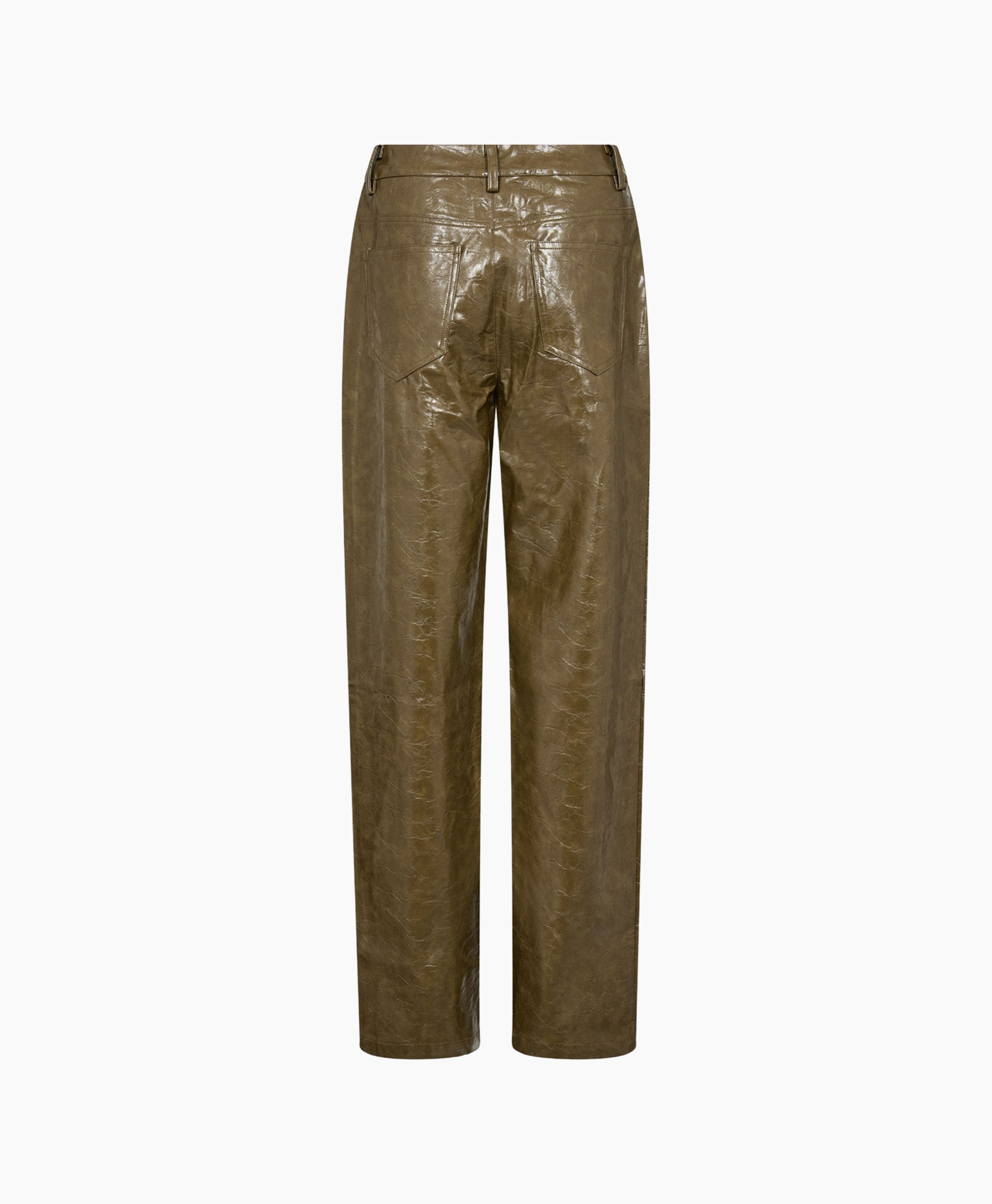 broek, leer, bruin, wijd, voorpaneel