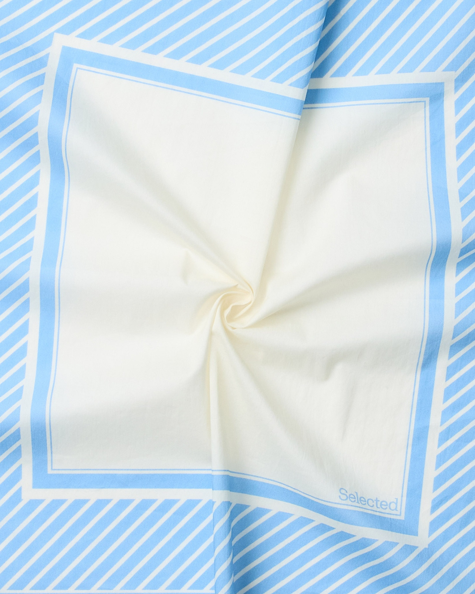 servet, keukenservet, turquoise rand, witte center, gebreide patroon