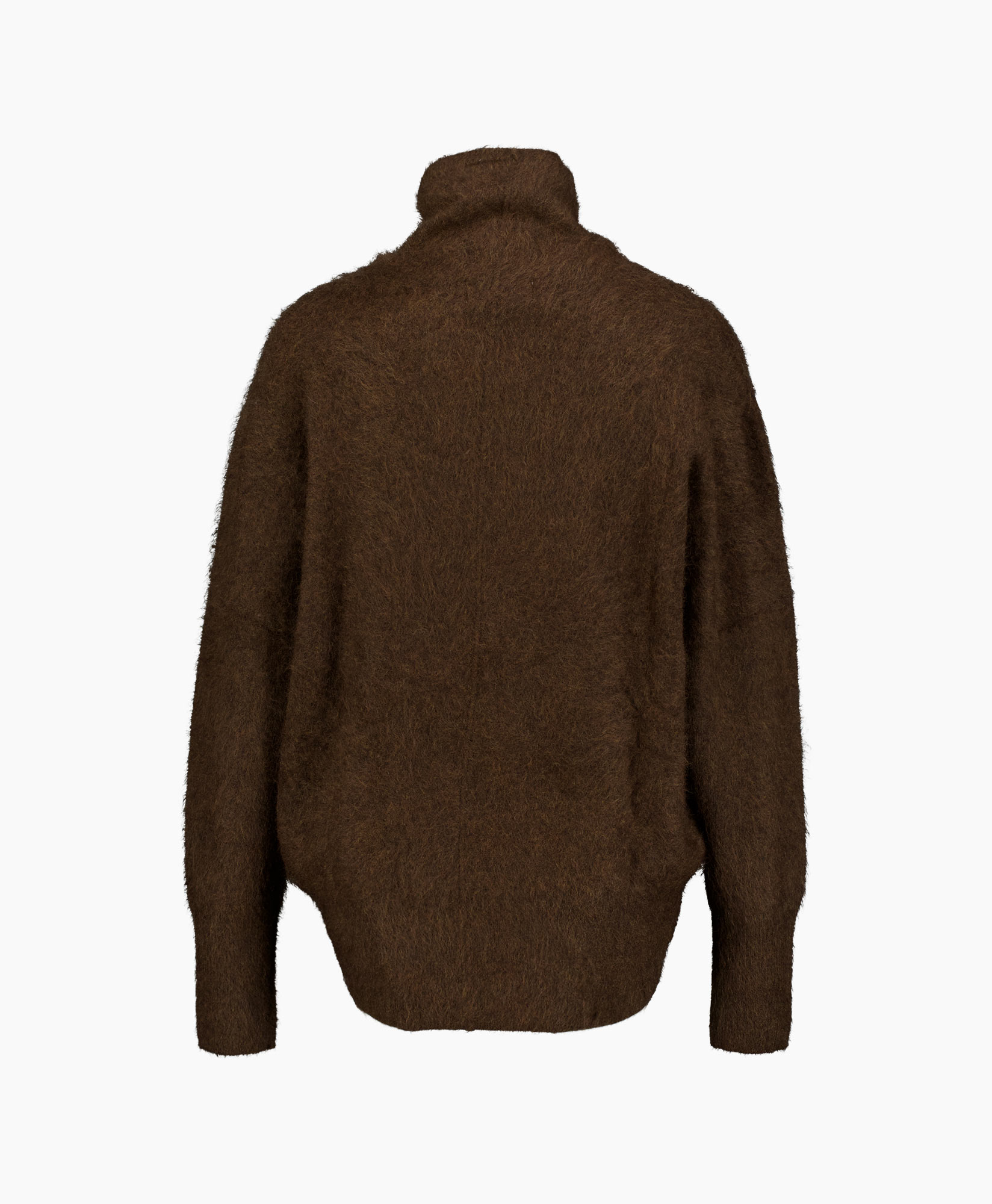 rolkraag, brei, bruin, pullovers, losse pasvorm
