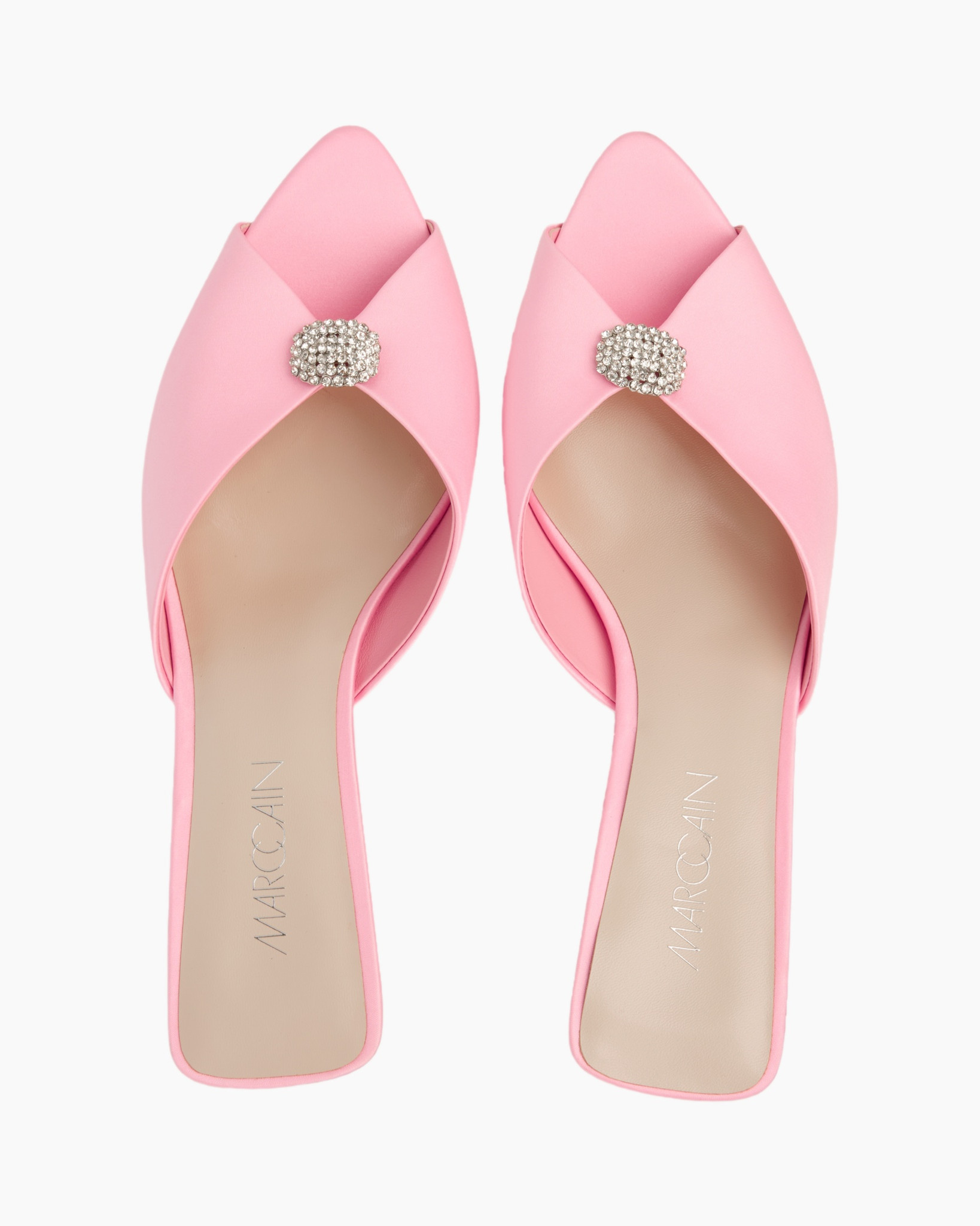 roze, muil, slippers, juwelens ornament, open teen