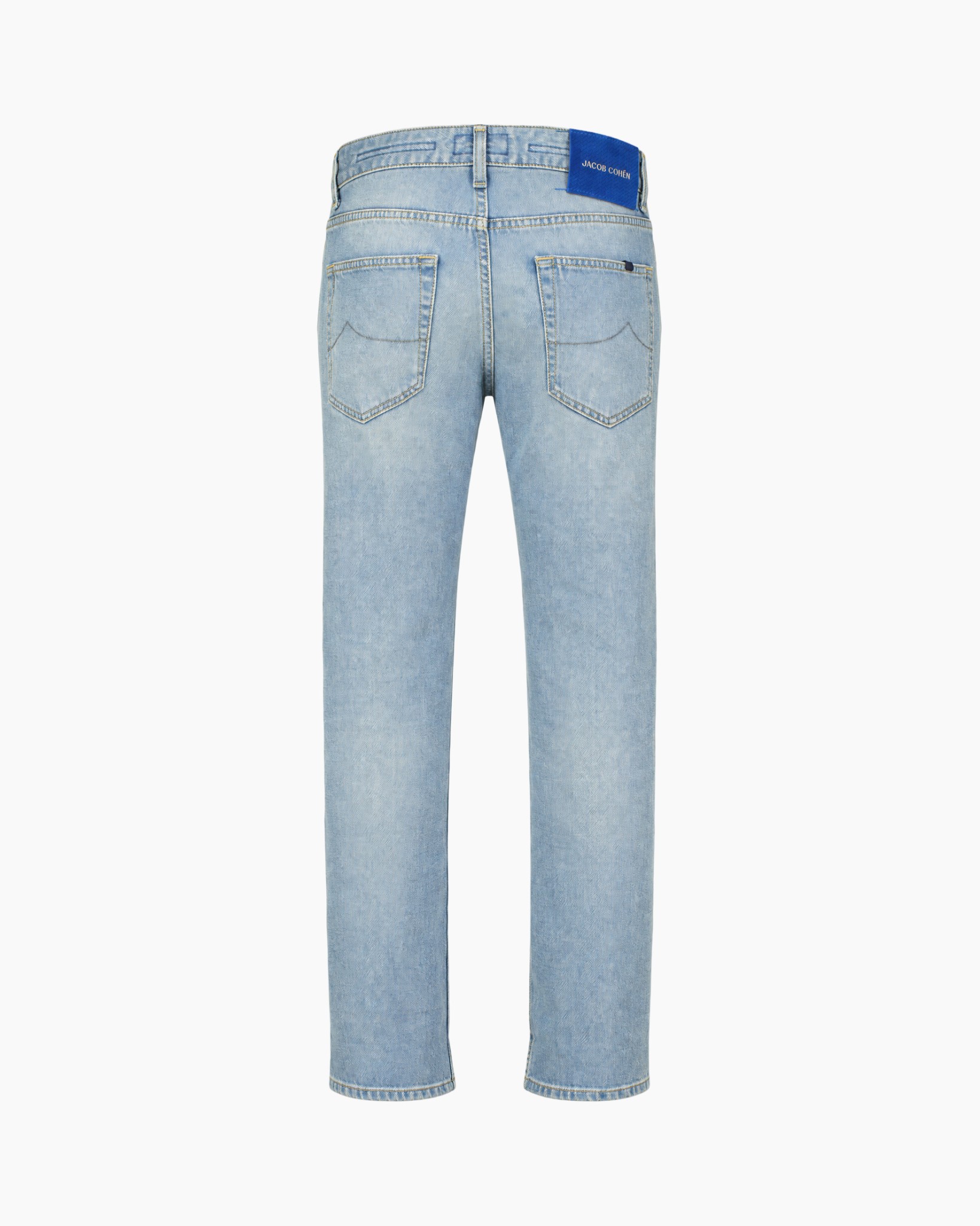 broek, denim, lichtgewassen, rechtmodel, broek
