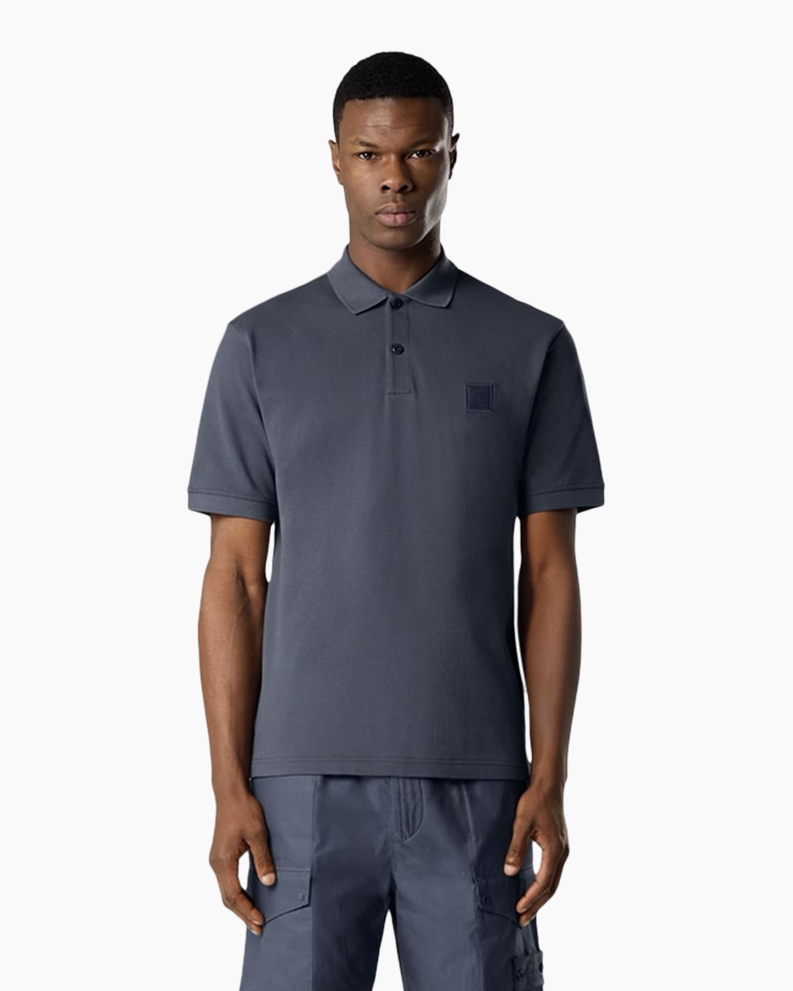 poloshirt, korte mouwen, kraag, donkergrijs, eenvoudig polo